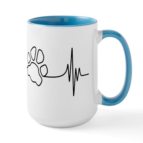 White/Blue Inside - Paw Beat Mugs