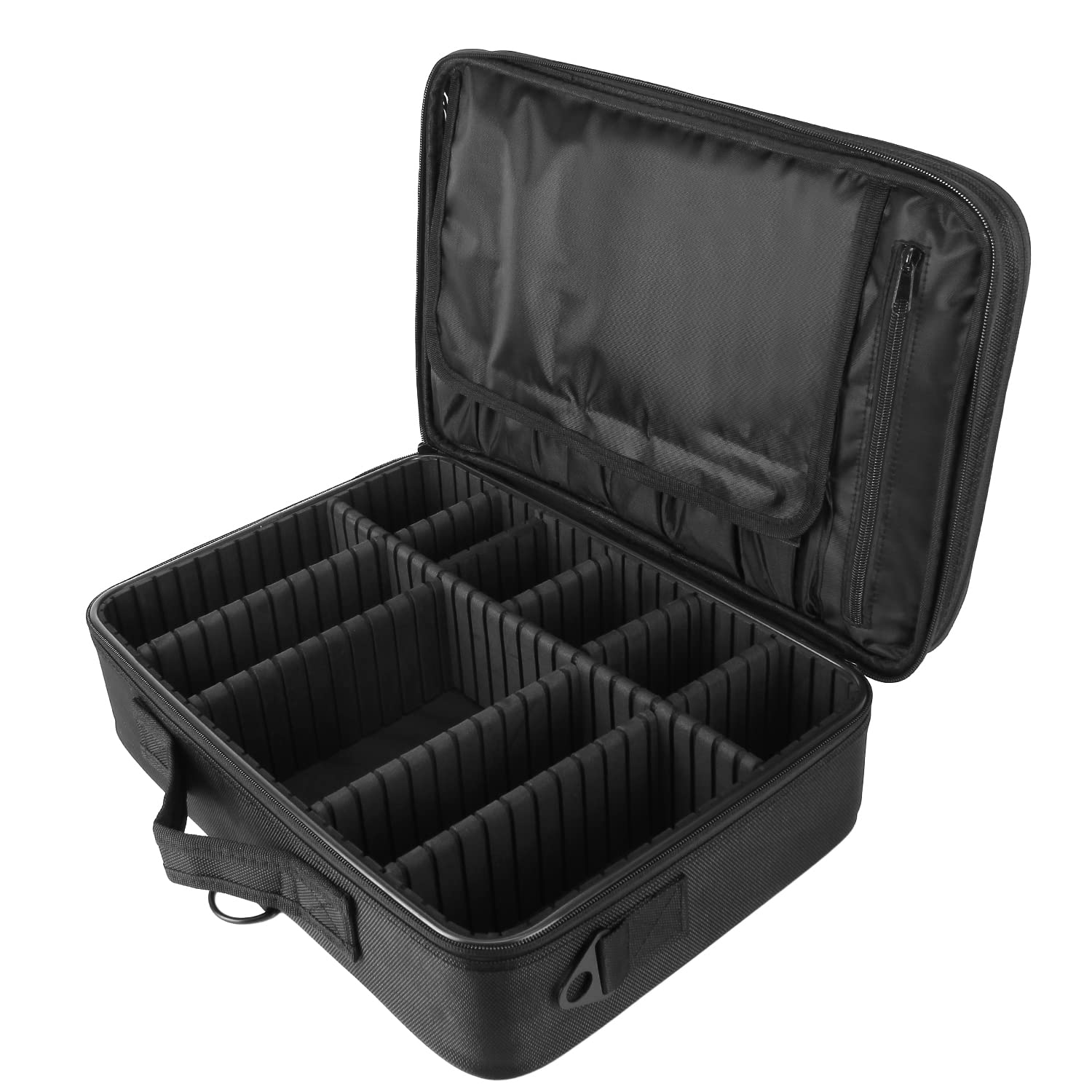 BLUSHIA Large Makeup Organizer Box 16x12x5 Inches - Cosmetic Storage Case with Brush Holder for Women | Travel Vanity Bag, Beauty Pouch & Makeup Kit | Perfect for Home, Salon & Travel Use