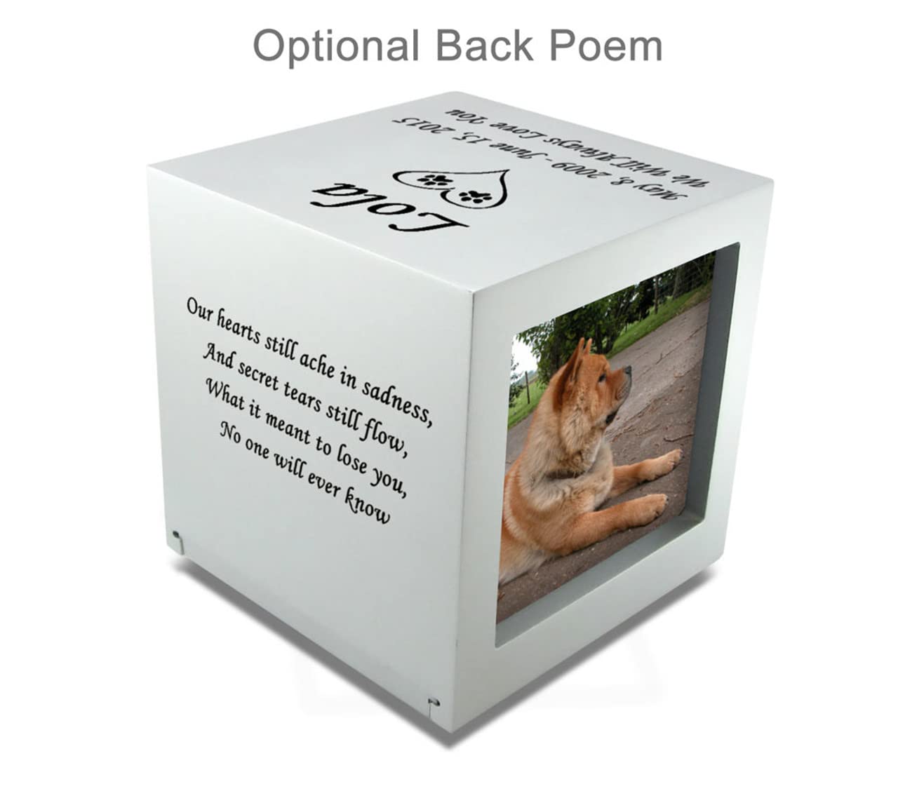 Personalized Large Silver Rotating Photo Cube Pet Cremation Urn for Ashes - 85 Cubic Inch Pet Memorial Keepsake for Dogs & Cats up to 85 lbs - Custom Engraved Pet Urn with 3 Photo Frames - Perfect for Home Memorial Display & Pet Loss Remembrance