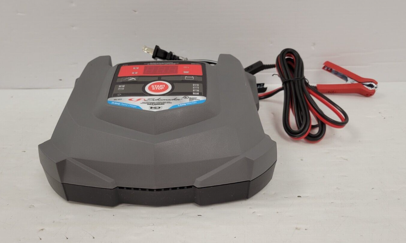 Schumacher SC1323 12V 6A/2A Battery Charger and Maintainer for Cars, Motorcycles, ATVs - Perfect for Home Garage, Road Trips, and Emergency Vehicle Maintenance