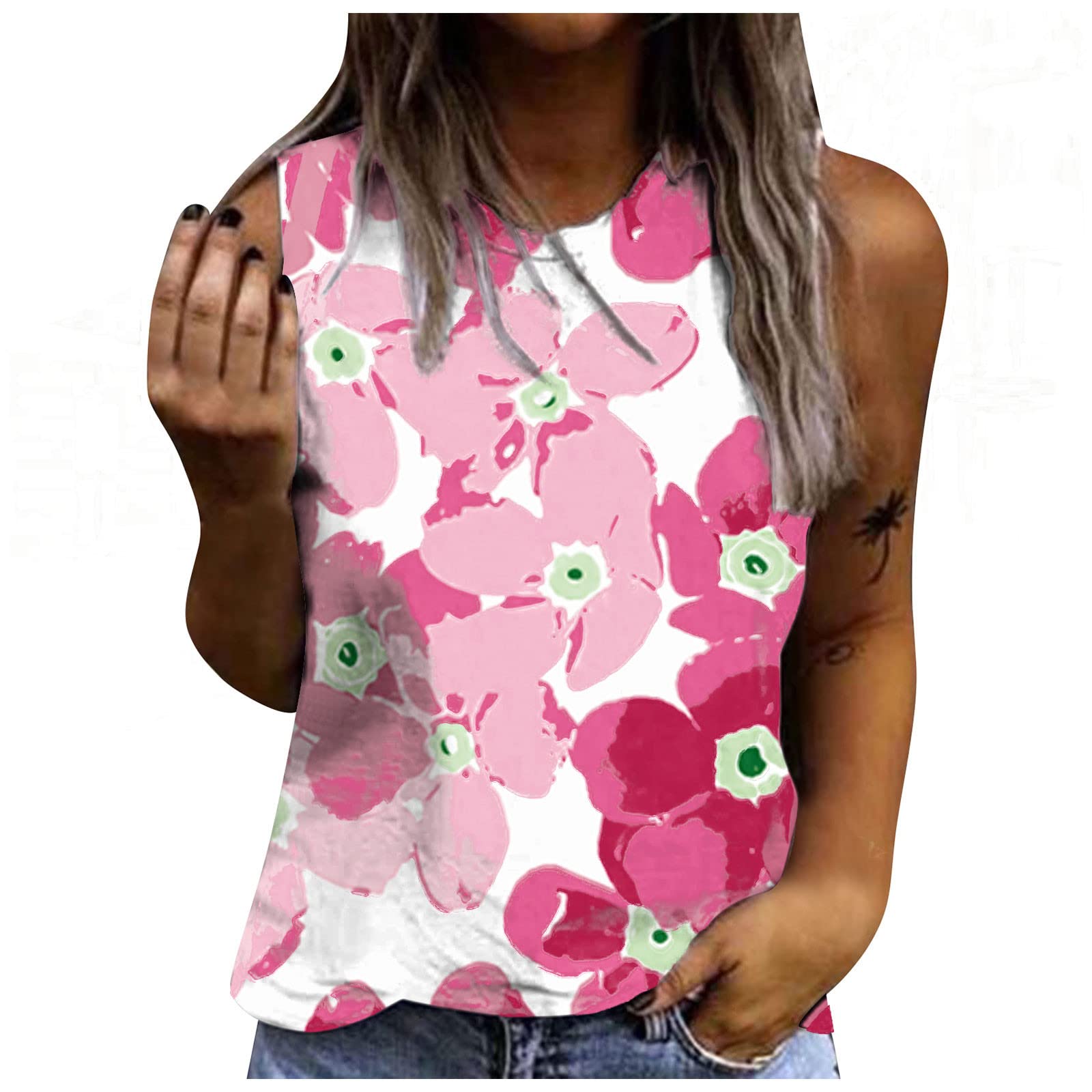 Women's Casual Sleeveless Summer Tank Tops - Cute Yoga Athletic Shirts for Women, Loose Fit Workout Tops for Gym, Running, Beach & Daily Wear