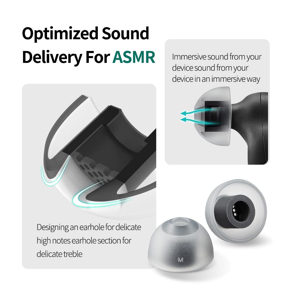 AZLA SednaEarfit MAX ASMR Standard (ML) - Premium Noise Canceling Earbud Tips for Wireless Headphones - Replacement Eartips Compatible with Sony, Beats, JLab, Samsung, Sennheiser & Skullcandy - Perfect for Music, Calls & ASMR Listening