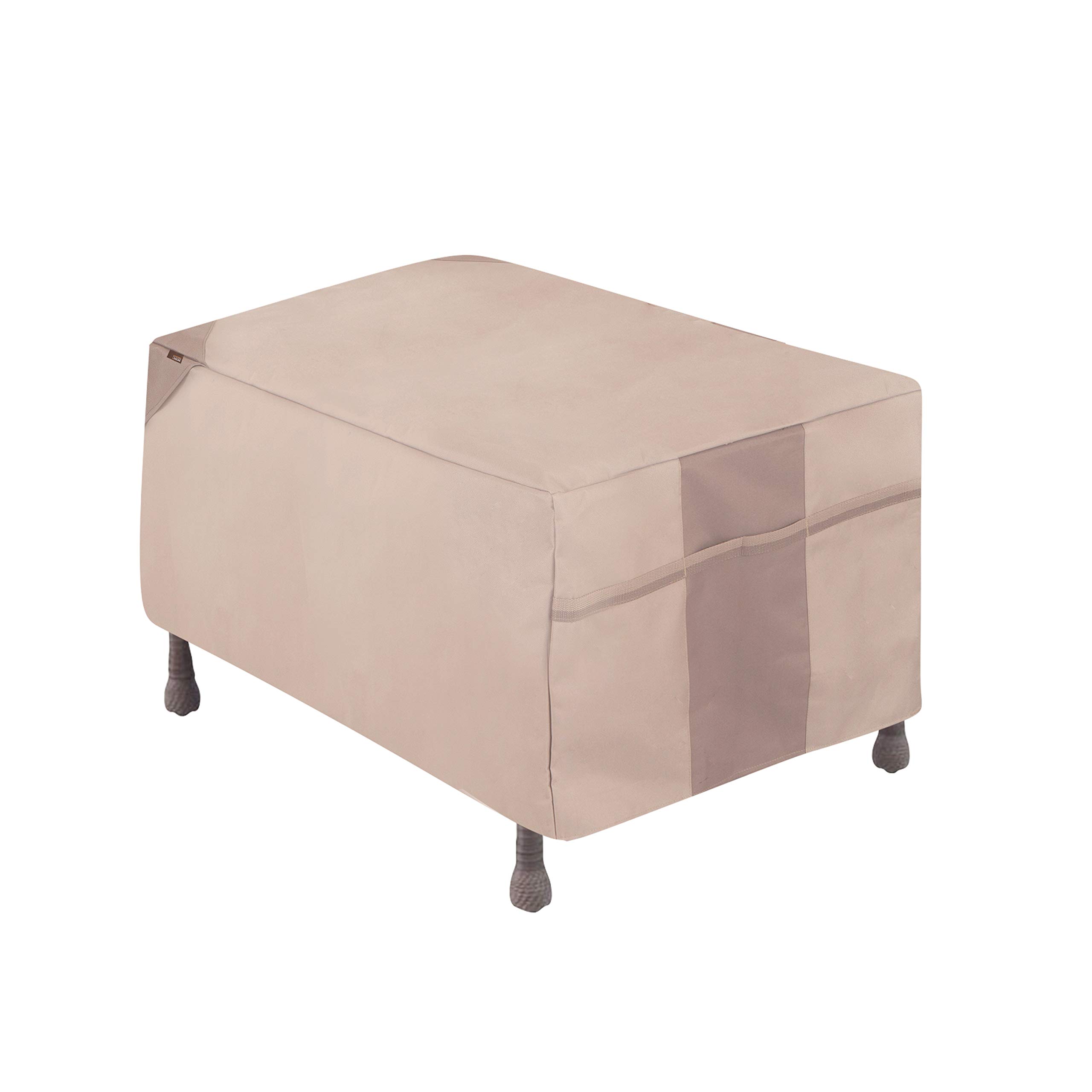 Modern 2904 Monterey Patio Ottoman & Side Table Outdoor Furniture Cover - Water-Resistant Beige (32