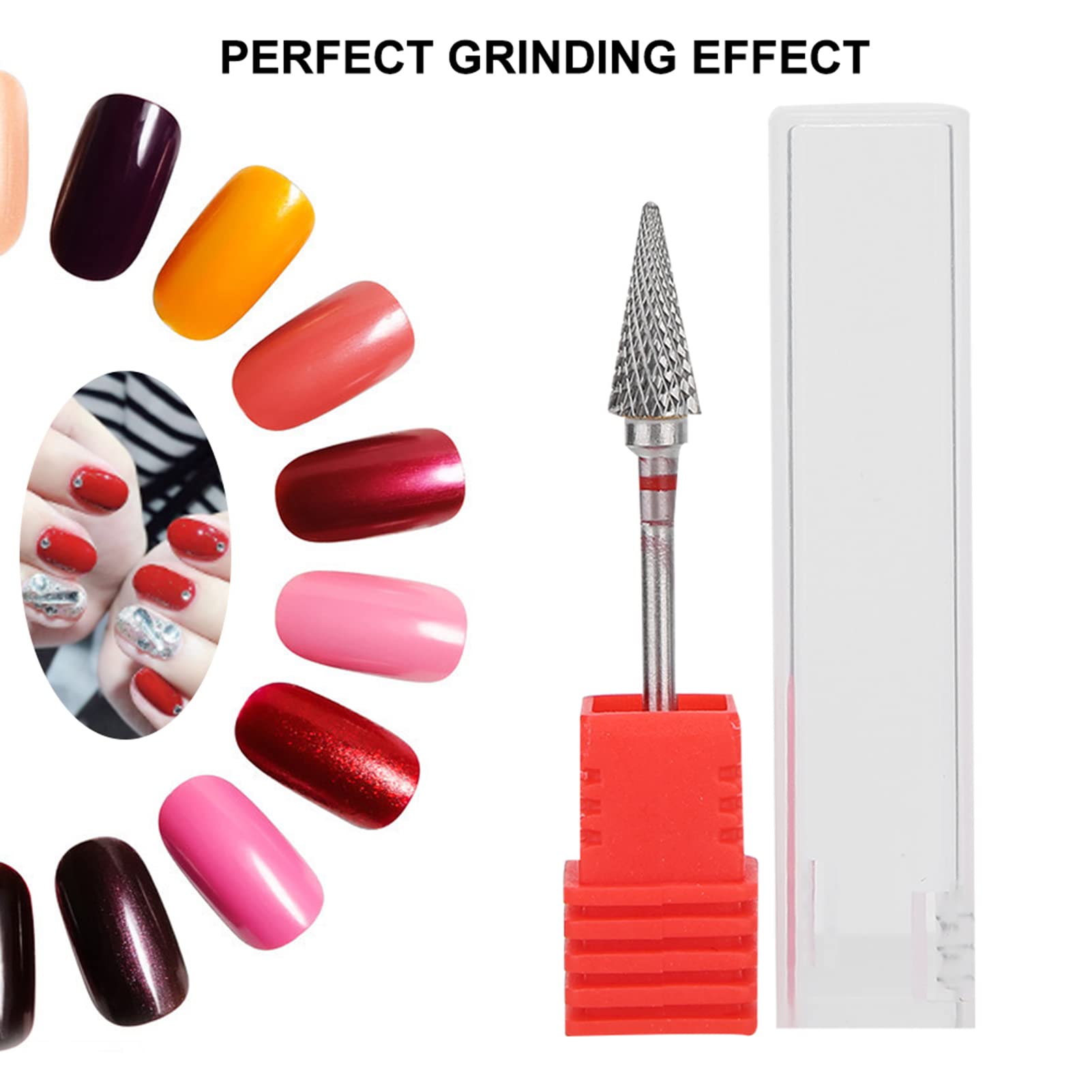 Tungsten Steel Manicure Drill Bits for Nail Art - Pedicure & Manicure Grinding Heads (Red) - Perfect for Salon & Home Use
