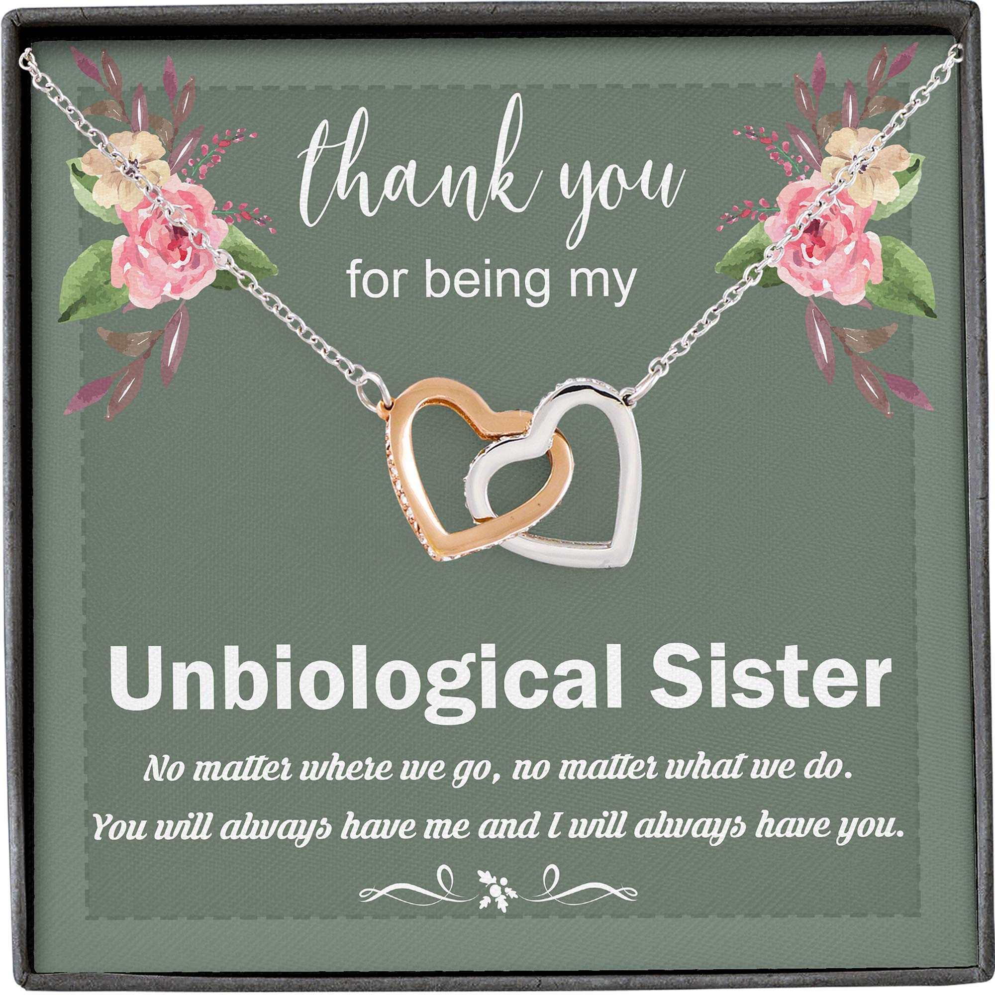 Interlocking Heart Necklace - Meaningful Sister Gift for Birthday, Unbiological Sister Jewelry, Best Friend Necklace | Perfect for Anniversaries, Graduation & Special Occasions