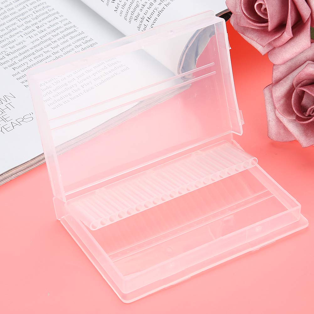 3.8x2.5x0.4 Inch Nail Drill Bit Storage Case - 20 Slot Professional Organizer for Nail Art Tools | Portable & Durable Nail Drill Accessory Holder for Salons, Travel & Home Use