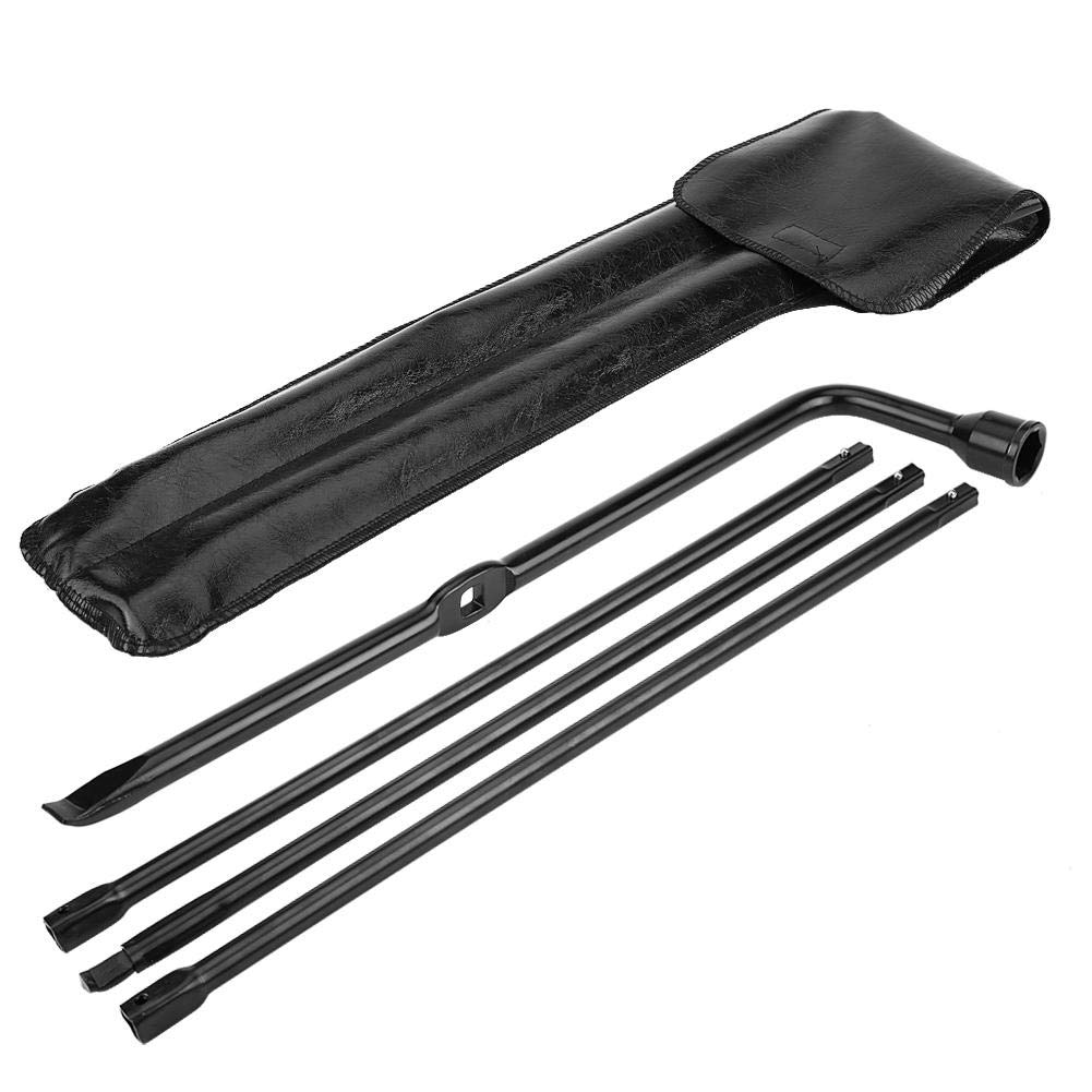 Heavy Duty Spare Tire Tool Kit - Black Iron Spare Tire Jack, Lug Nut Wrench & Handle with Leather Case - Fits Ford F250 F350 F450 F550 (2008-2016) - Perfect for Off-Roading, Truck Maintenance & Emergency Roadside Repairs