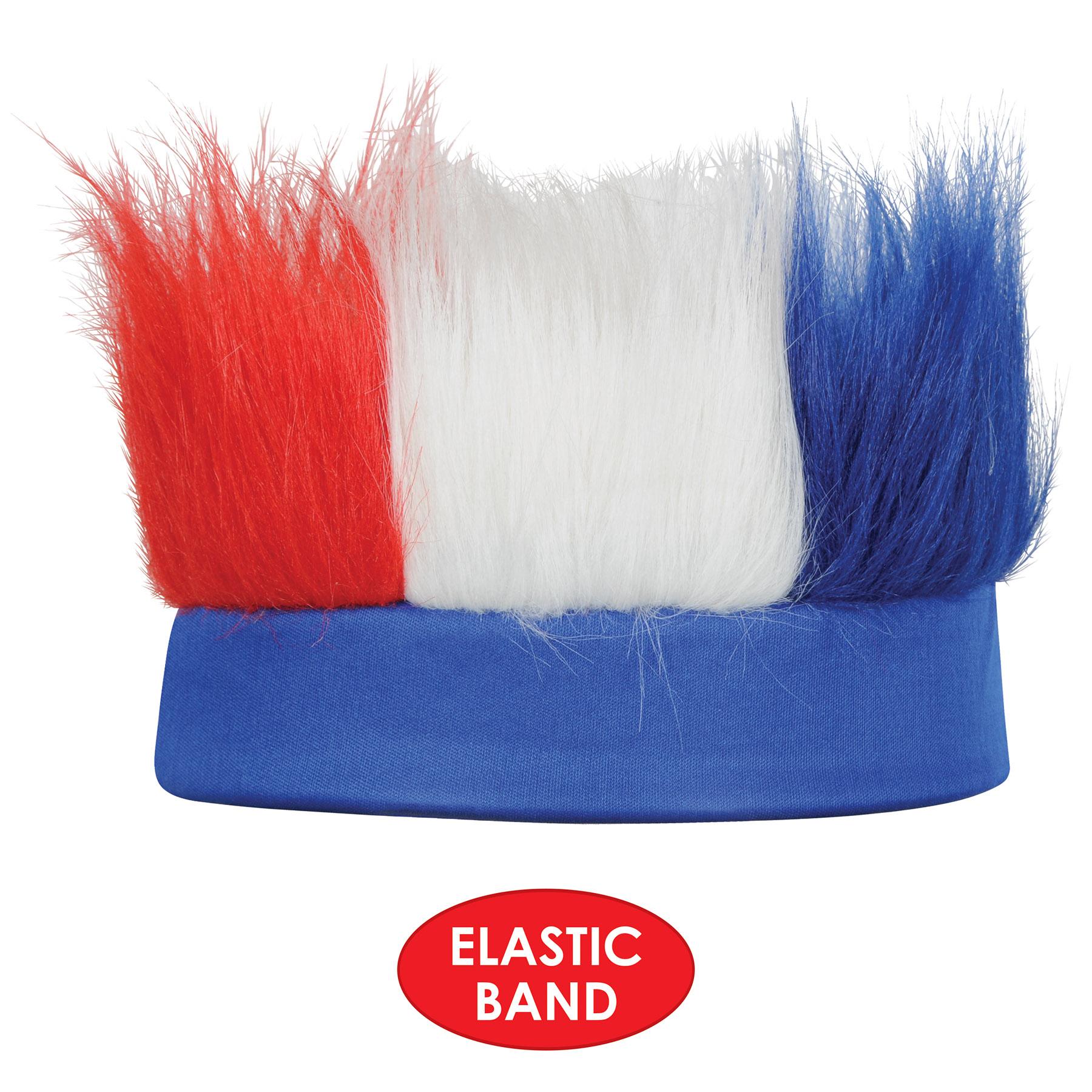 12 Pack Beistle Hairy Headbands - Patriotic Red White & Blue Costume Accessories for Halloween, Christmas & Themed Parties