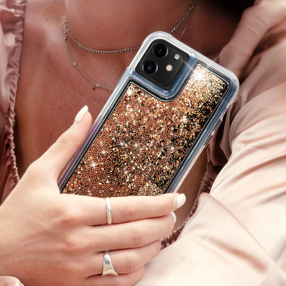 Case-Mate WATERFALL Glitter Phone Case for iPhone 11 Pro Max (6.5 Inch) - Sparkly Gold Protective Cover - Perfect for Parties, Weddings & Special Occasions