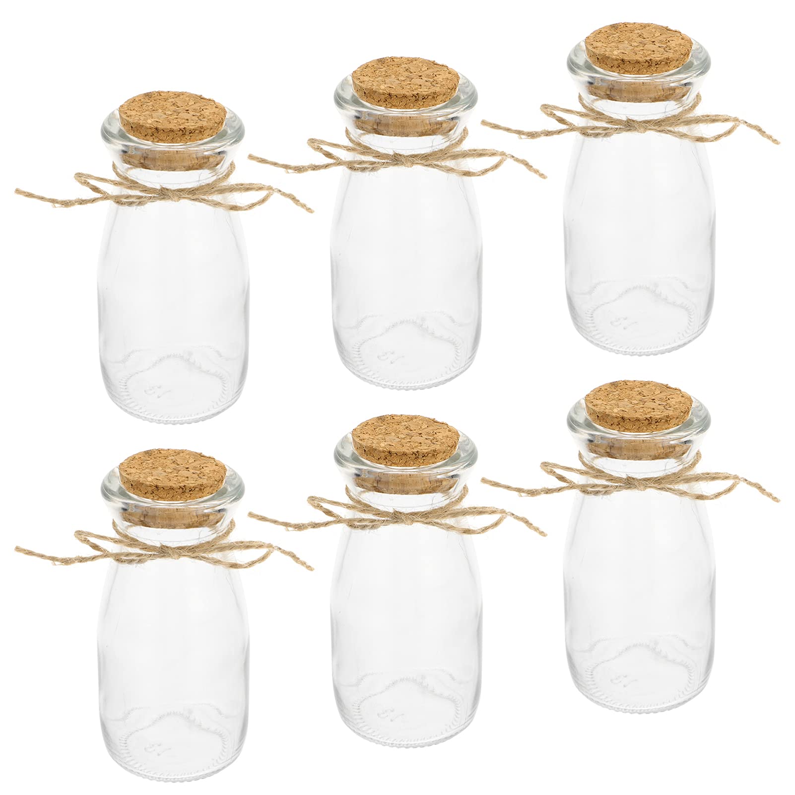 6-Piece Glass Pudding Cups with Lids - Small Yogurt Jars, Jam Containers & Portable Drink Bottles for Baby Food, Desserts, and Party Favors - Perfect for Home, Office, and Picnic Use