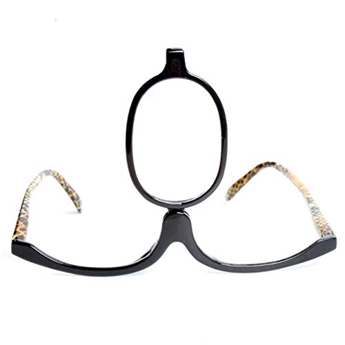 Aisi Magnifying Makeup Glasses with Flip Down Lens - 5X Magnification Cosmetic Eyewear for Precise Eyeliner & Eyeshadow Application - Foldable Design for Travel & Home Makeup Routine - Perfect Gift for Women & Beauty Enthusiasts
