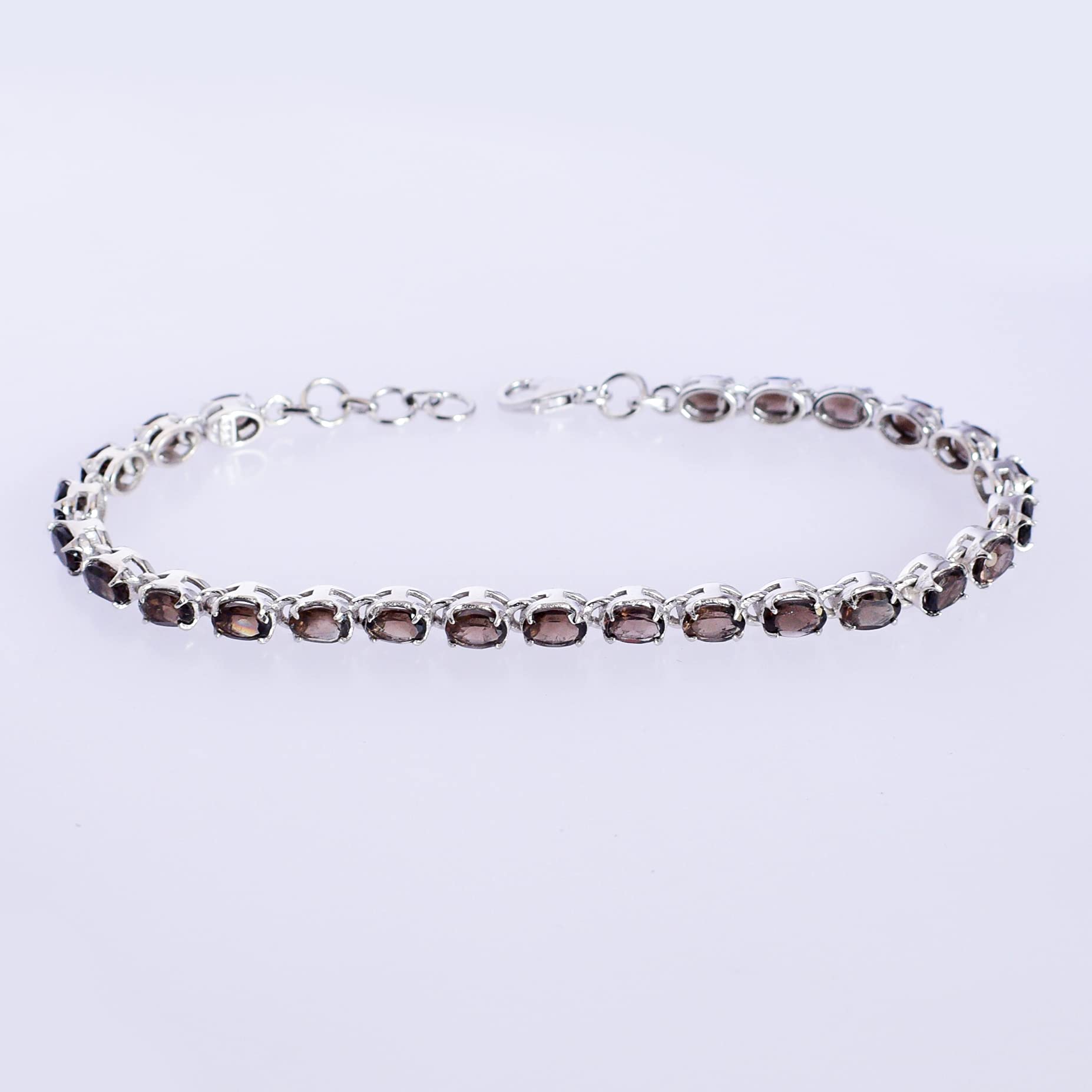 Smoky Quartz Gemstone 925 Sterling Silver Bracelet - Handmade Jewelry for Women, Elegant Birthday Gift for Her, Perfect for Special Occasions & Everyday Wear