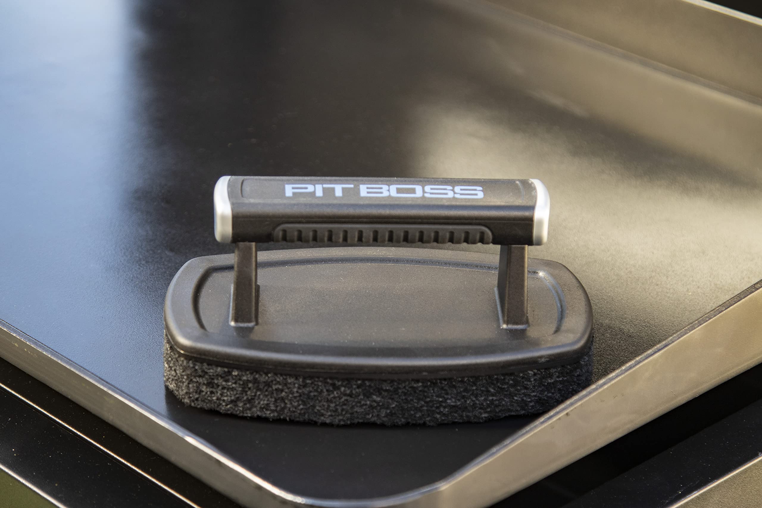 Pit Boss Ultimate Griddle Cleaning Brush - Heavy Duty Grill Scraper with Stainless Steel Bristles for BBQ, Griddle, and Stove Top - Perfect for Outdoor Cooking & Camping