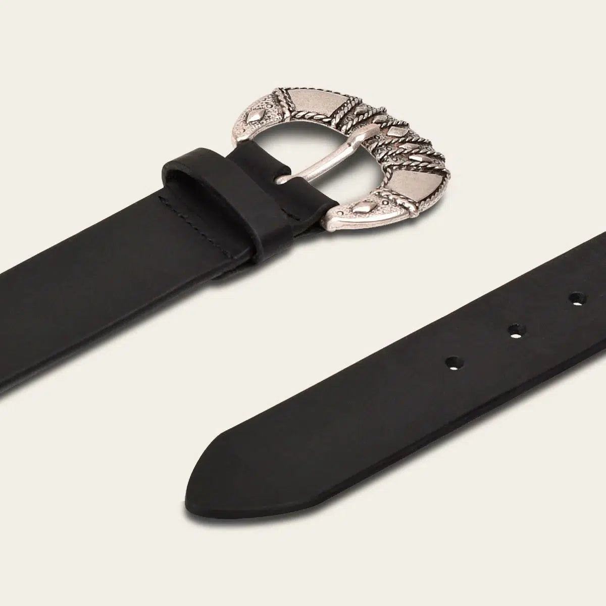 Cuadra Black Western Leather Belt for Women - Stylish Casual Cowgirl Belt with Adjustable Buckle | Perfect for Jeans, Dresses & Western Outfits