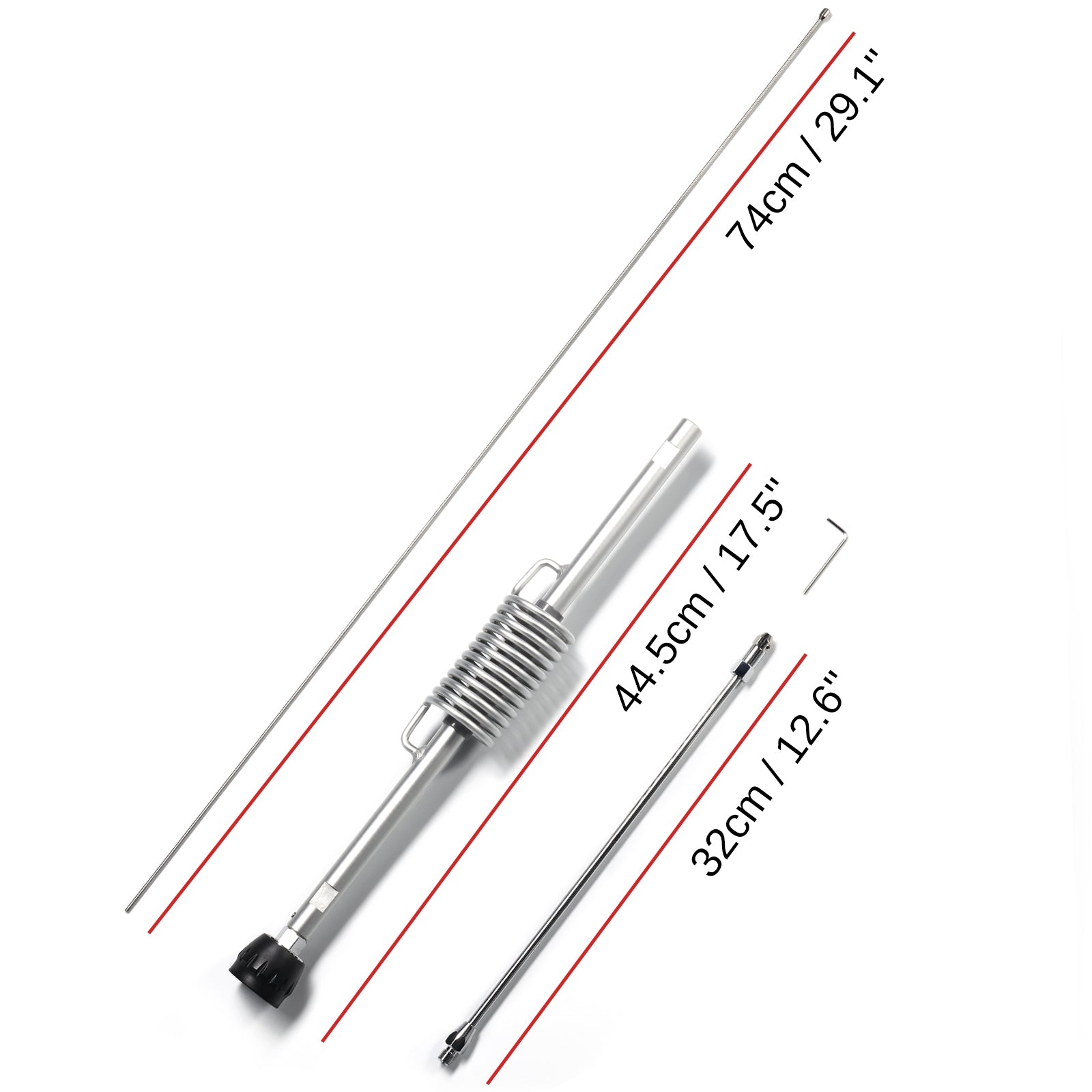 Radioddity CBL 561 Telescopic Antenna for CB & 10 Meter Radio - 25-30MHz Frequency Range, 10m/11m Bands, Low SWR 1.2-1.3 - Perfect for Truckers, Off-Roading & Emergency Communication