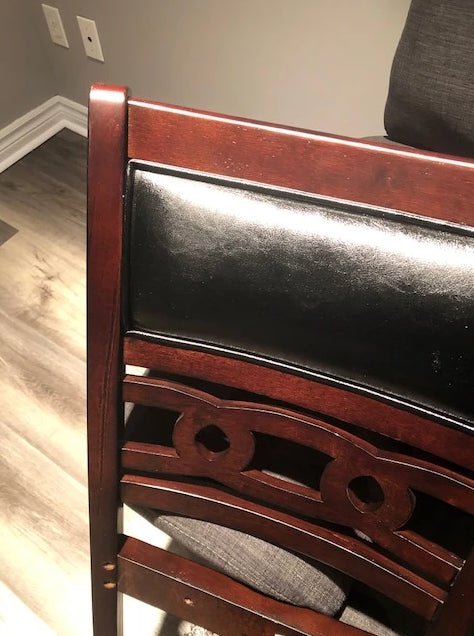 Dominique Espresso Solid Wood Counter Height Dining Set with Ebony Leatherette Chairs - Perfect for Small Spaces, Breakfast Nooks & Modern Kitchens