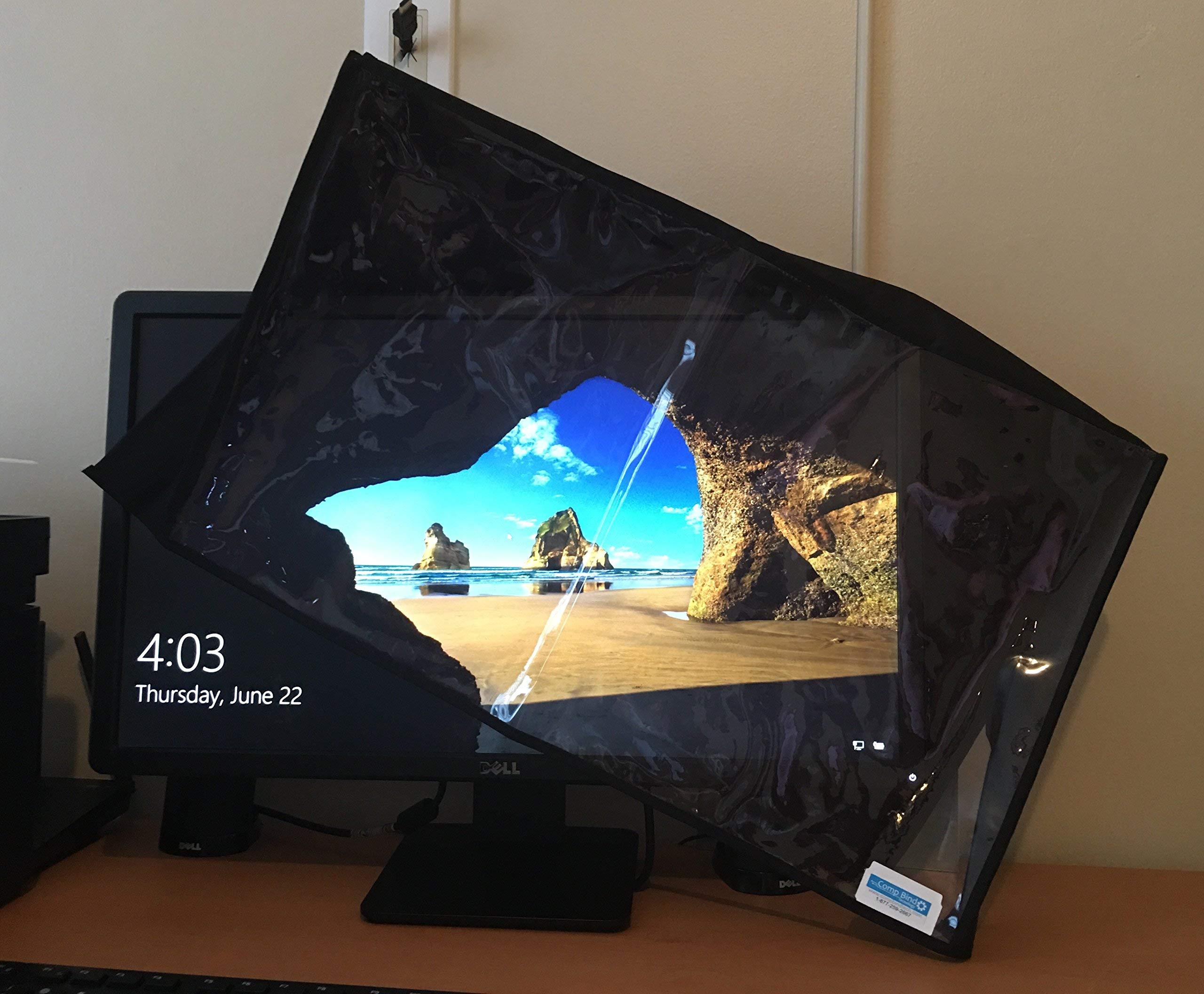 Comp Bind Technology Marine Black Anti-Static Waterproof Cover for Dell Inspiron 23'' & 23.8'' Touch Screen All-in-One Monitors with Front Transparent Panel - Ideal for Home, Office, and Studio Use