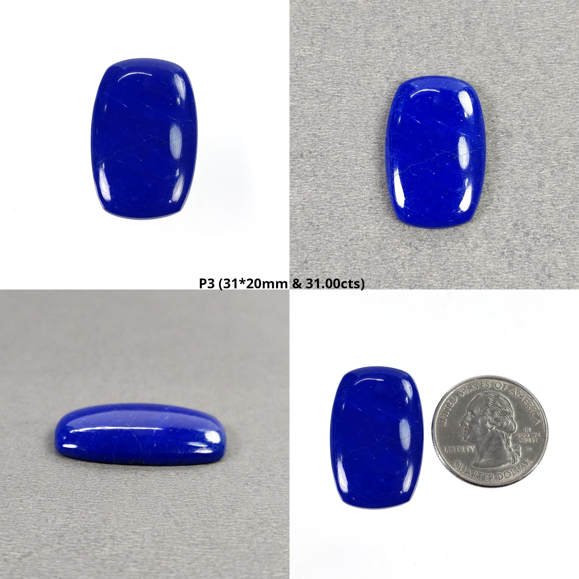 Natural Untreated Blue Lapis Lazuli Gemstone Cabochon - 1pc Cushion Shape Lapis Lazuli Stone for Jewelry Making, Meditation & Healing Crystals