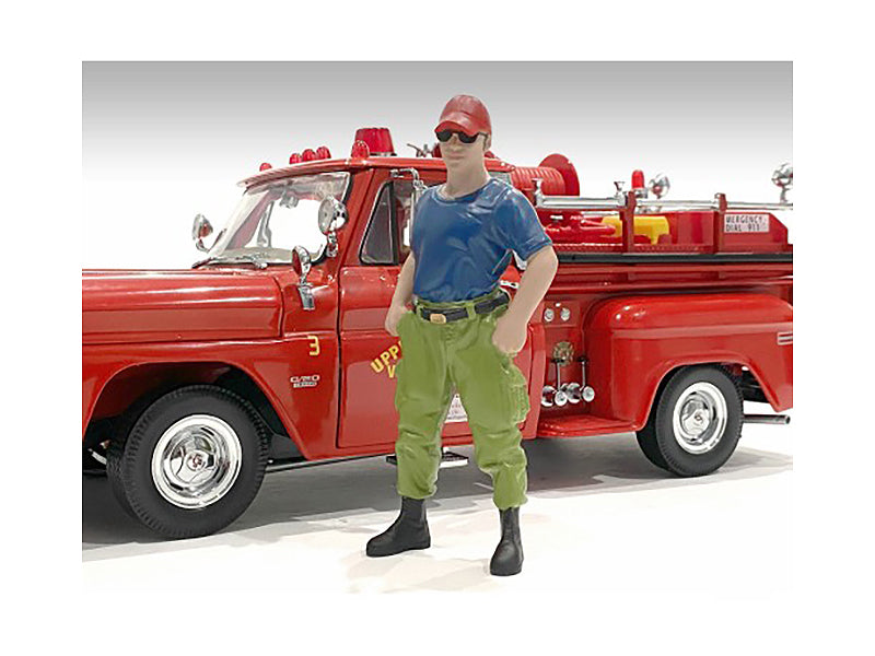 1/18 Scale Firefighters Off Duty Action Figure - Realistic Collectible Model for Diorama Displays by American Diorama - Perfect for Model Train Scenes, Fire Station Displays & Collector Showcases