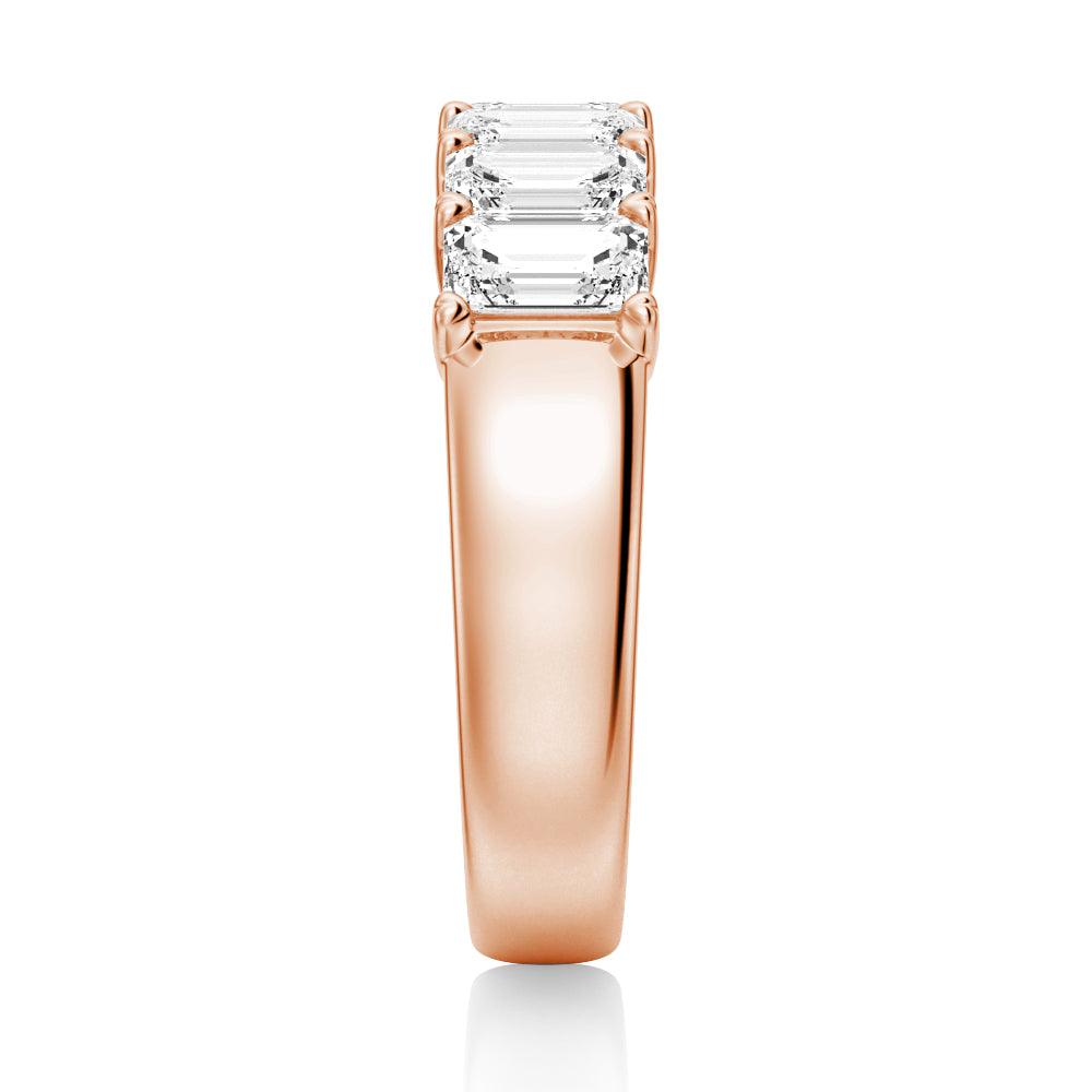 2.8 Carat Emerald Cut Moissanite Half Eternity Wedding Band - Elegant Stackable Ring for Bridal, Anniversary & Everyday Jewelry Gift