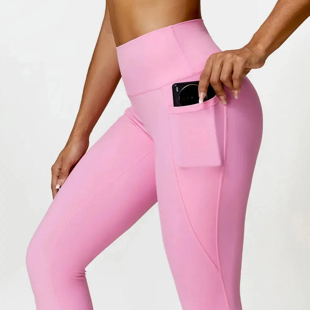 2023 Women's High Waist Yoga Pants with Pockets - Seamless Push Up Sport Leggings for Gym, Workout & Fitness - Breathable Tights for Running, Yoga & Active Lifestyle