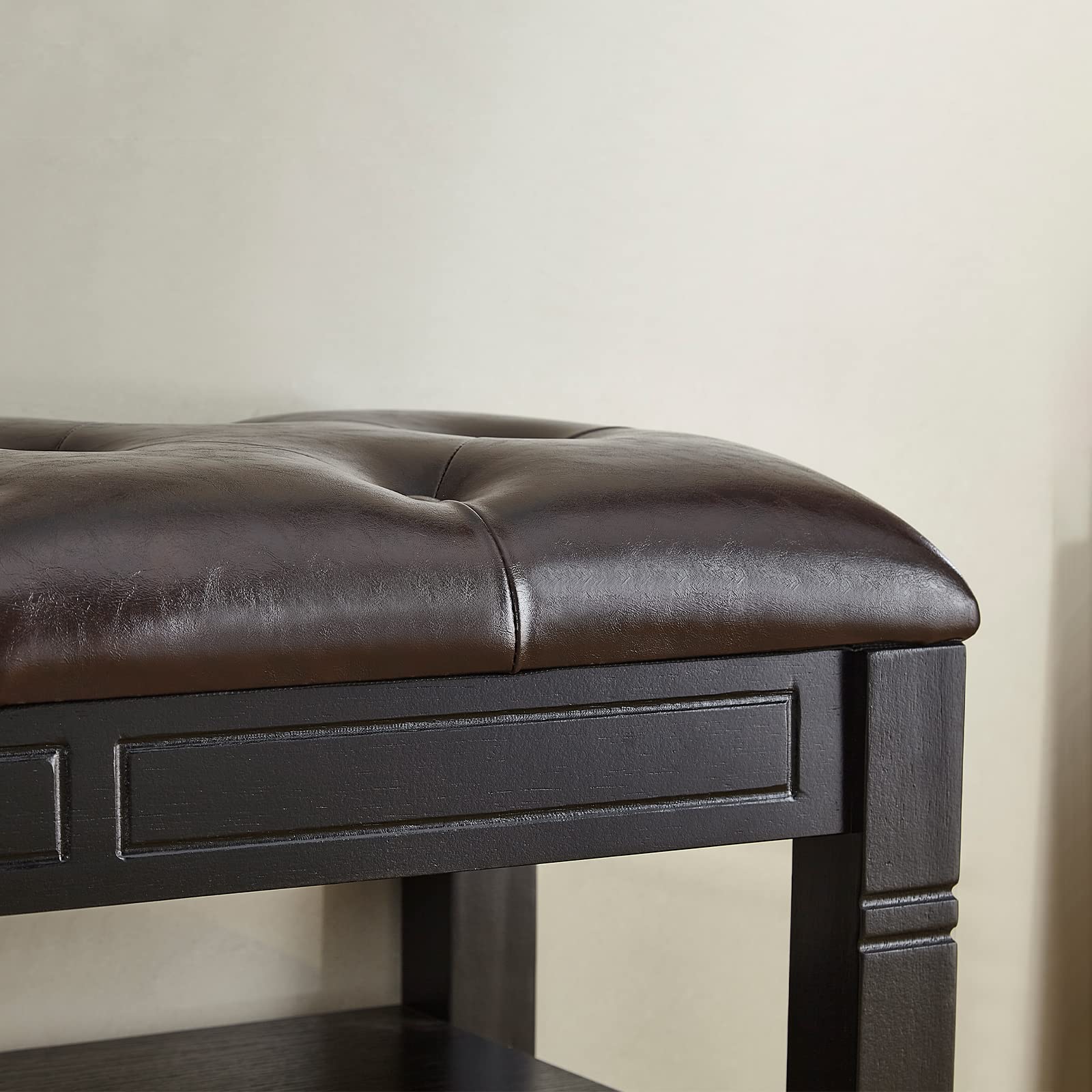 LEILISI 2-Tier Shoe Bench with Storage & Lift Top - 39.4