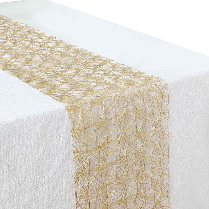 12-Pack 108-Inch Metallic Non-Woven Polyester Table Runners - Elegant Dining Decor for Weddings, Parties & Holiday Tablescapes