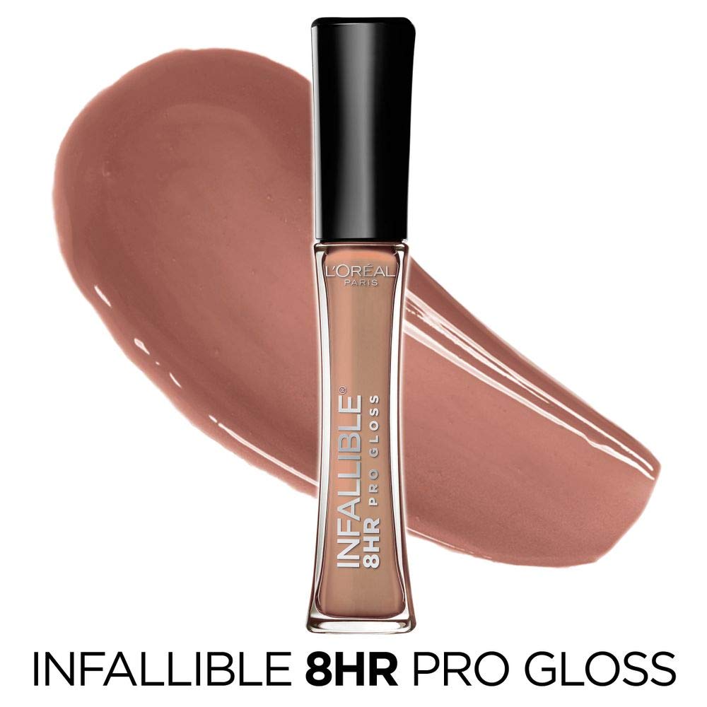 L'Oreal Paris Infallible 8 Hour Hydrating Lip Gloss - Coral Sands, 0.21 Fl Oz | Long-Lasting Shine & Moisture | Perfect for Everyday Wear, Date Night & Special Occasions