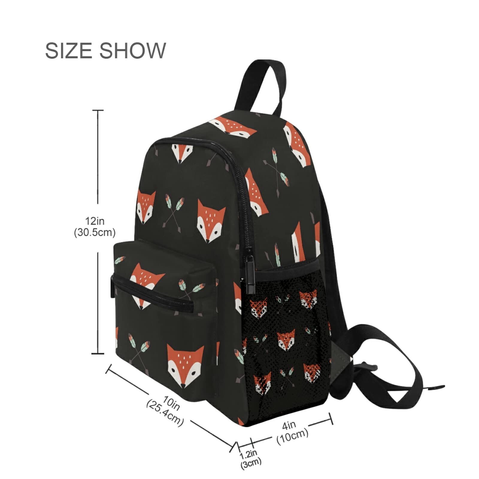 Senya Fox and Arrows Kids Backpack with Adjustable Chest Clip - Lightweight Toddler School Bag for Preschool Boys & Girls - Perfect for Daycare, Kindergarten, and Outdoor Adventures