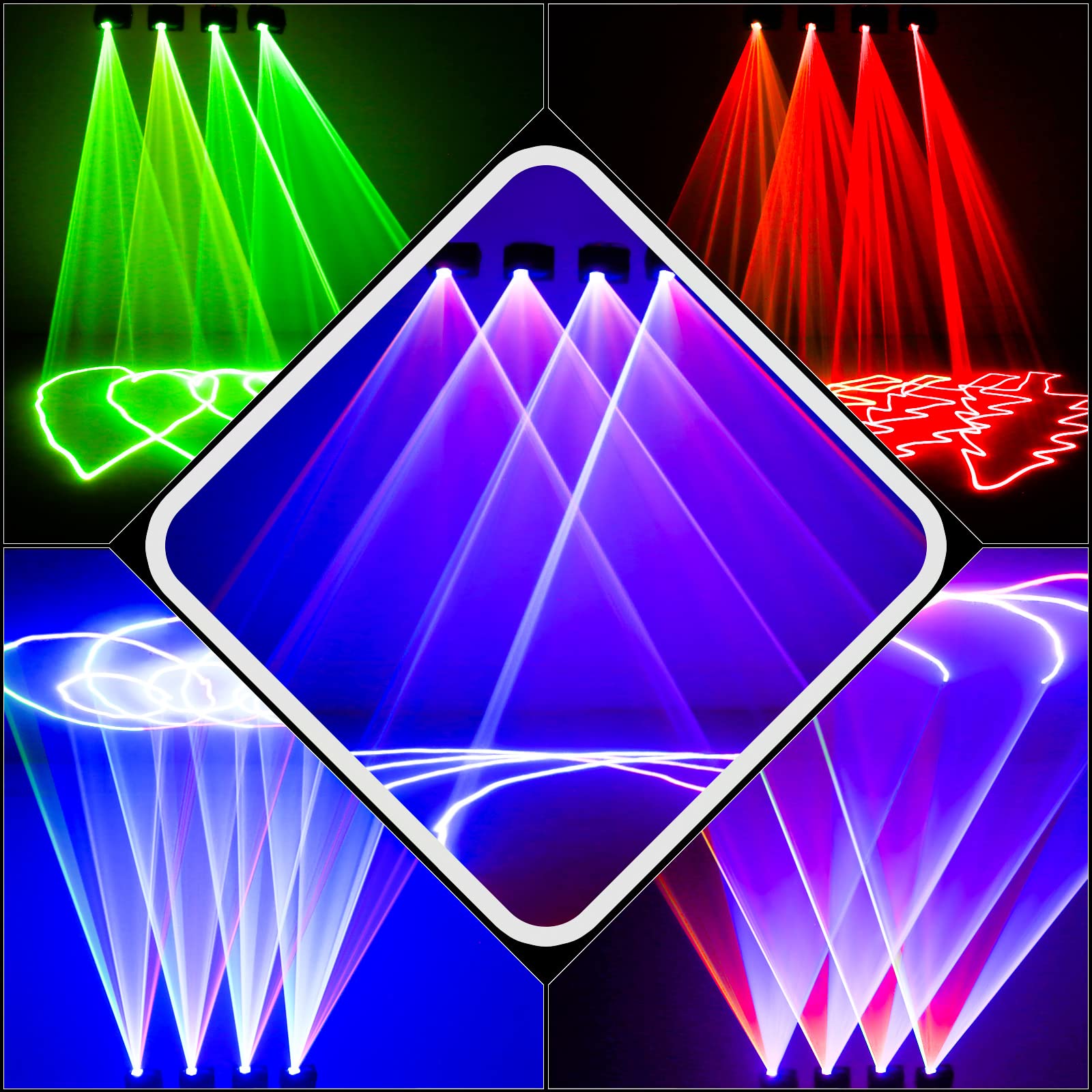Professional DJ Stage Lighting - Sound Activated RGB Strobe LED Party Lights with DMX Control | Perfect for Dance Parties, Birthday Events, Bars, Pubs & Club Stage Lighting