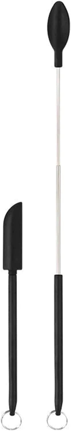 YOOUS Mini Silicone Telescoping Spatula Set - Reusable Double Headed Small Spatula Spoon for Cooking, Baking & Beauty (Perfect for Jars, Tubs, Travel & Makeup Kits)