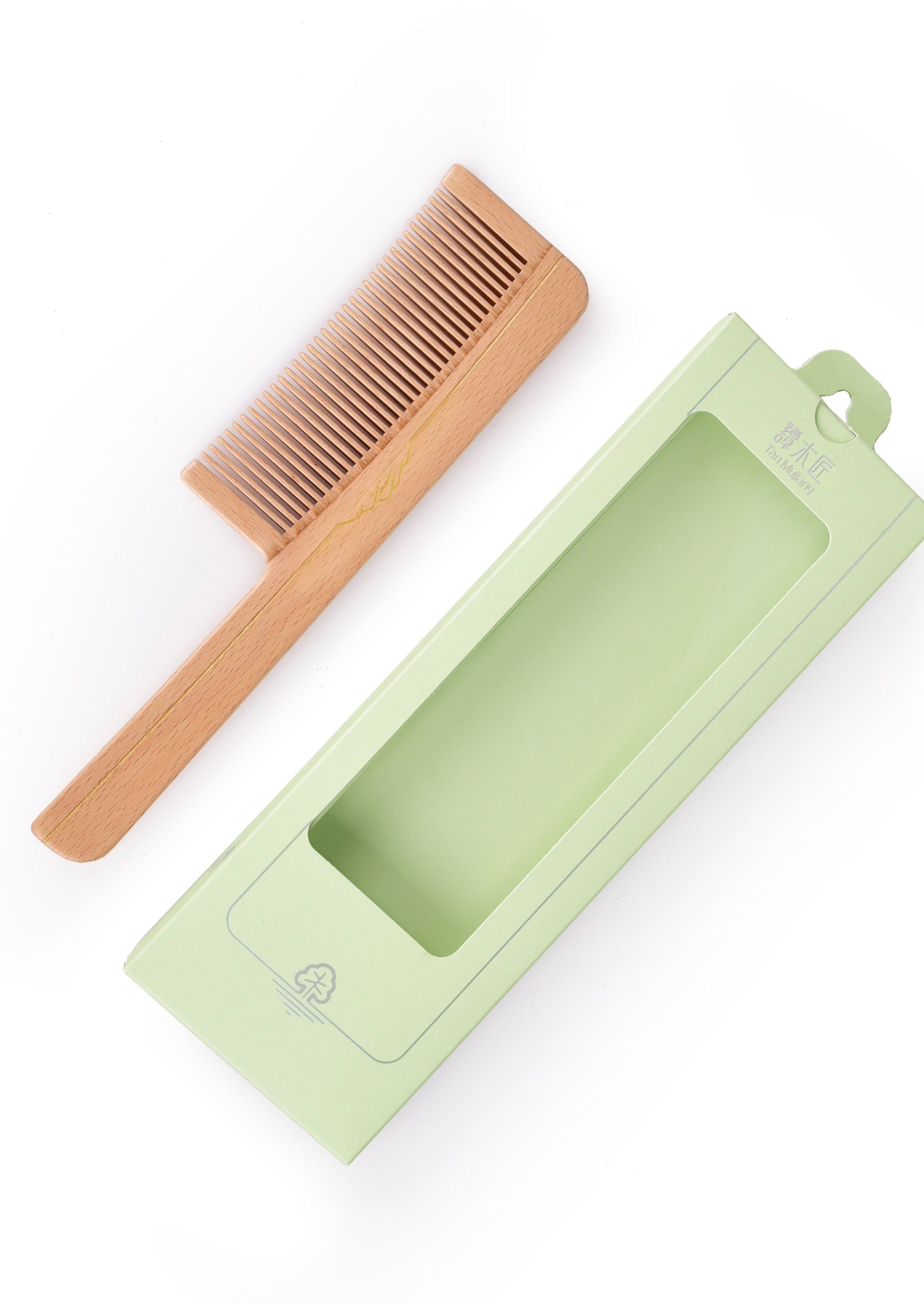 FSC Certified Beech Wood Fine Tooth Comb for Men & Women - Natural Hair Styling, Detangling & Scalp Massage - Perfect for Travel, Home & Salon Use