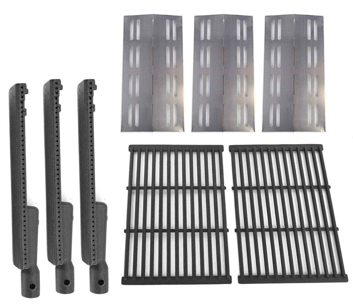 Replacement Burner Kit for Grand Hall REGAL04CLP, SS54-LP & SAMS Gas Grill Models - 3 Cast Iron Burners, Heat Plates & Cooking Grates | Perfect for Outdoor BBQ, Backyard Grilling & Patio Cooking