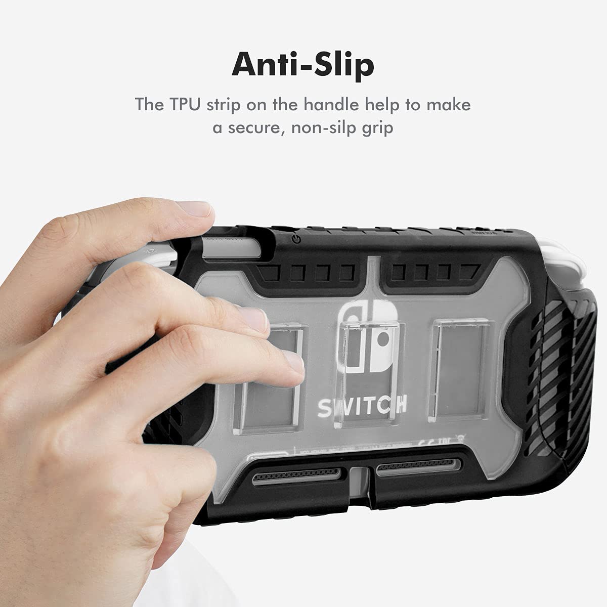2 Pack Nintendo Switch Lite Protective Case (Blue + Black) - KIWIHOME Portable Grip Cover with Comfortable Handle & Game Card Storage - Perfect for Travel, Gaming On-The-Go & Switch Lite Protection
