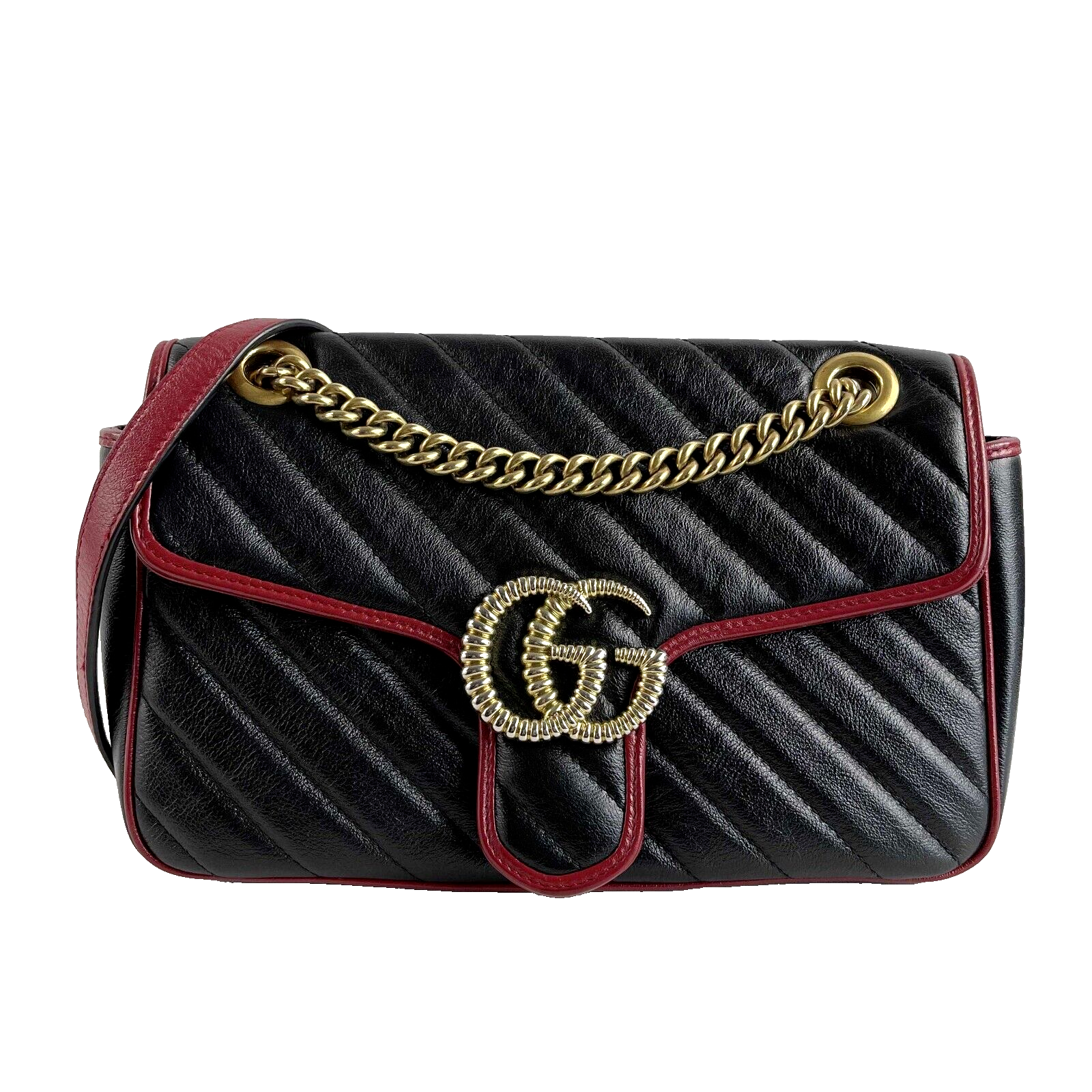 Gucci GG Marmont Small Diagonal Quilted Leather Crossbody Bag - Luxury Designer Handbag for Women, Perfect for Date Night & Evening Events