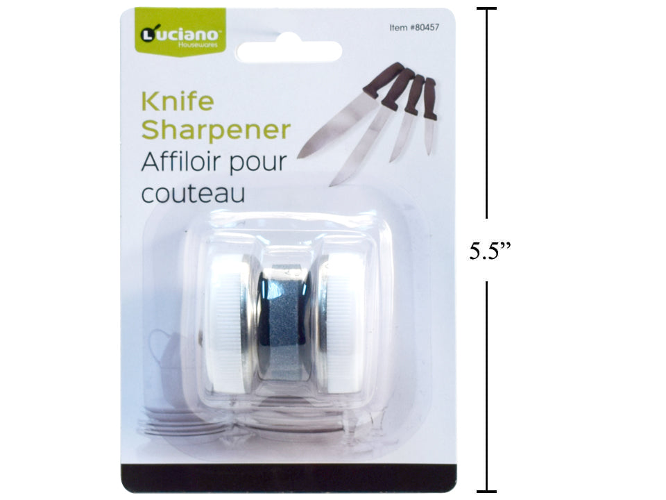 LUCIANO GOURMET Roller Knife Sharpener 80457 - Professional Kitchen Knife Sharpening Tool for Chefs & Home Cooks - Perfect for Kitchen, Camping & Outdoor Cooking