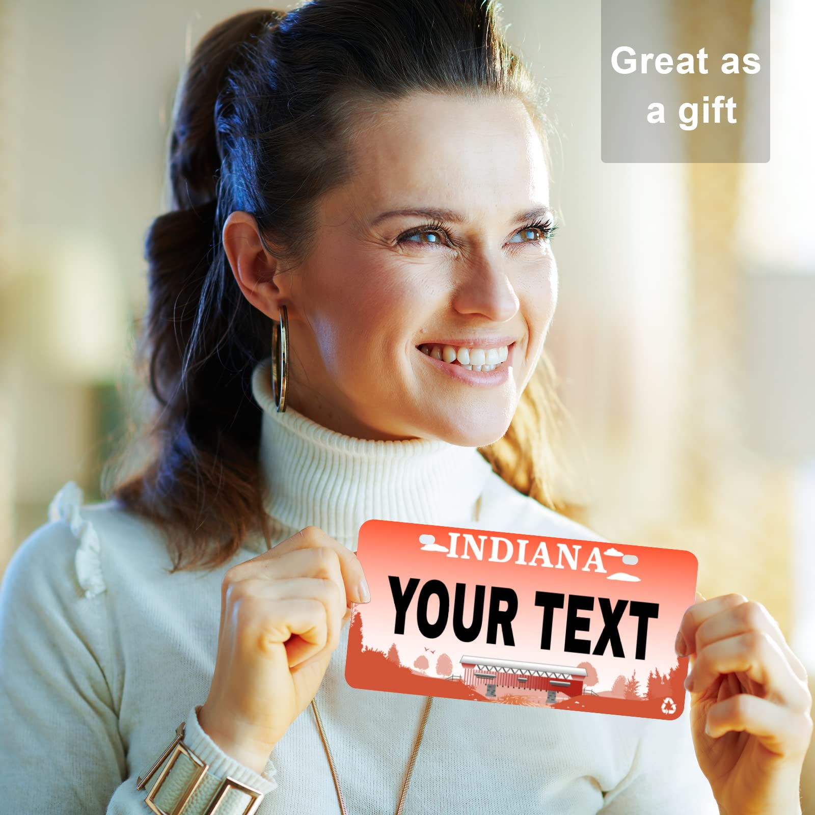 Custom Indiana Mini License Plate 6x3 Inch - Personalized Kids Toy Car, Bicycle, Scooter, Golf Cart, Motorcycle & ATV Decorative Plate - Perfect for Gifts, Room Decor & Vehicle Customization