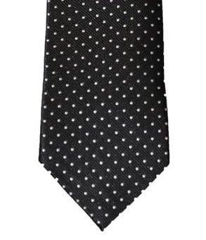 Cavani Black & White Polka Dot Necktie Set - Formal & Business Attire Accessories for Men - Perfect for Weddings, Office Meetings, and Special Occasions