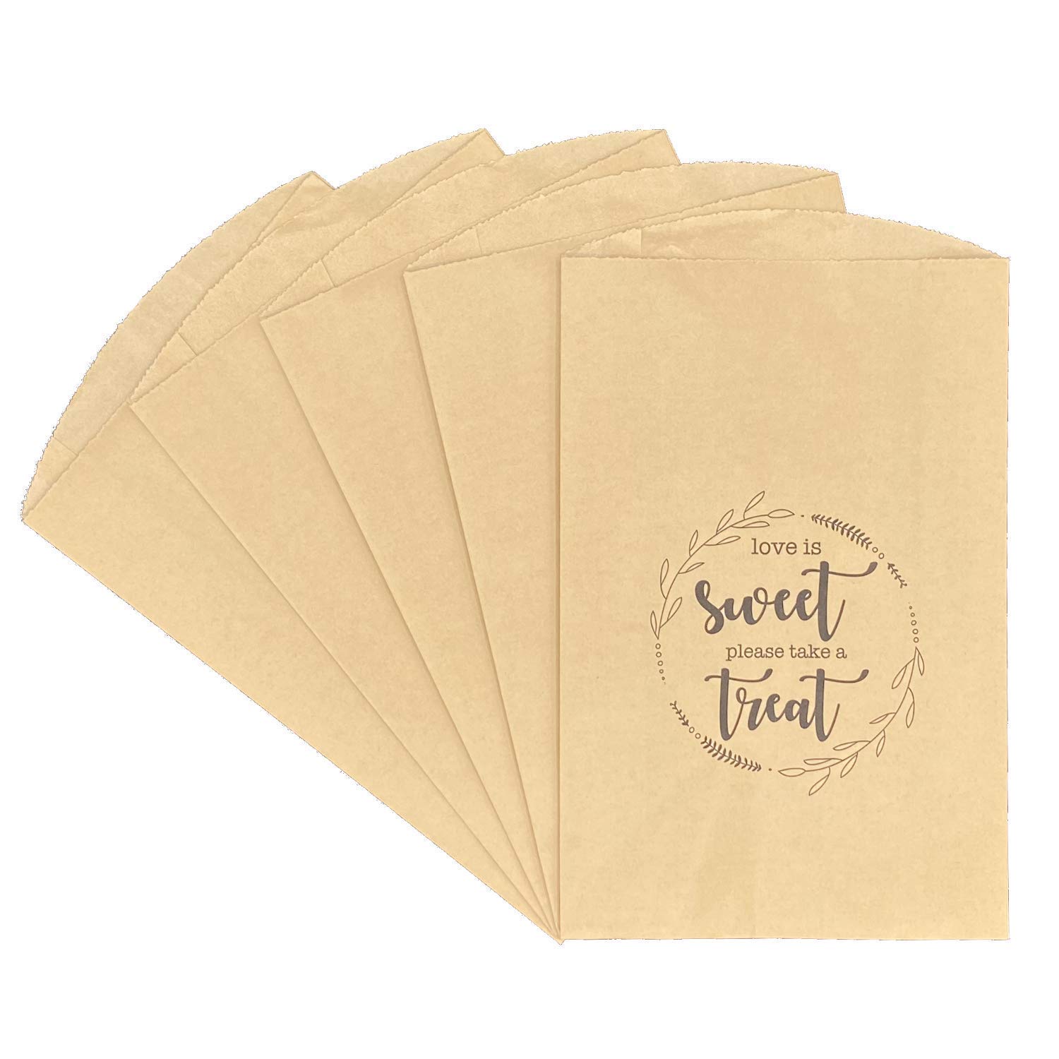 100 Earth Day Donut Favor Bags - Expandable Kraft Wedding & Party Treat Bags for Cookies, Candy - Grease Resistant Food Safe & Recyclable - Perfect for Birthday Parties, Baby Showers & Wedding Favors