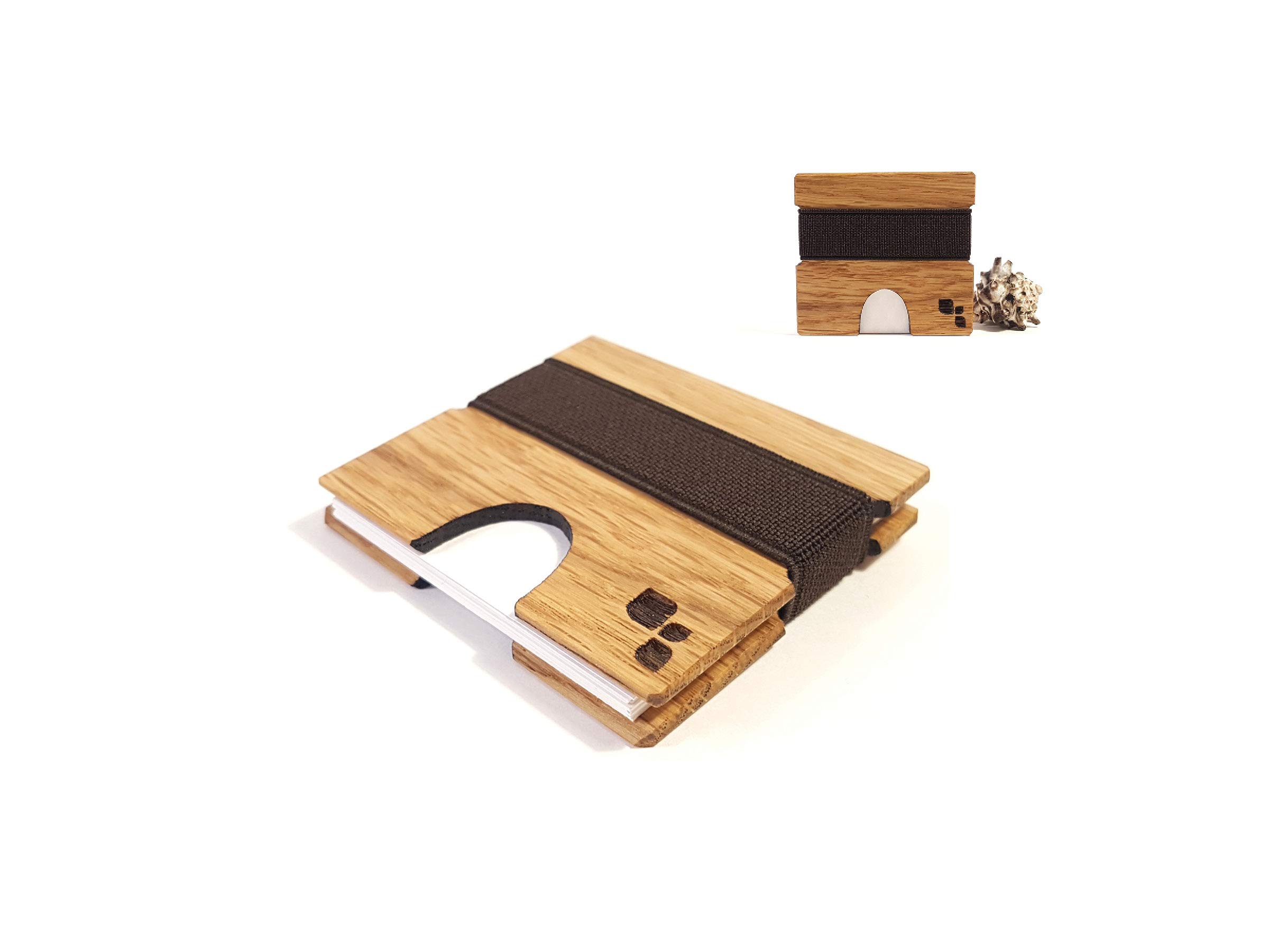 Premium White Oak Square Business Card Holder - Cordova M - Elegant & Durable for Office, Networking & Professional Meetings