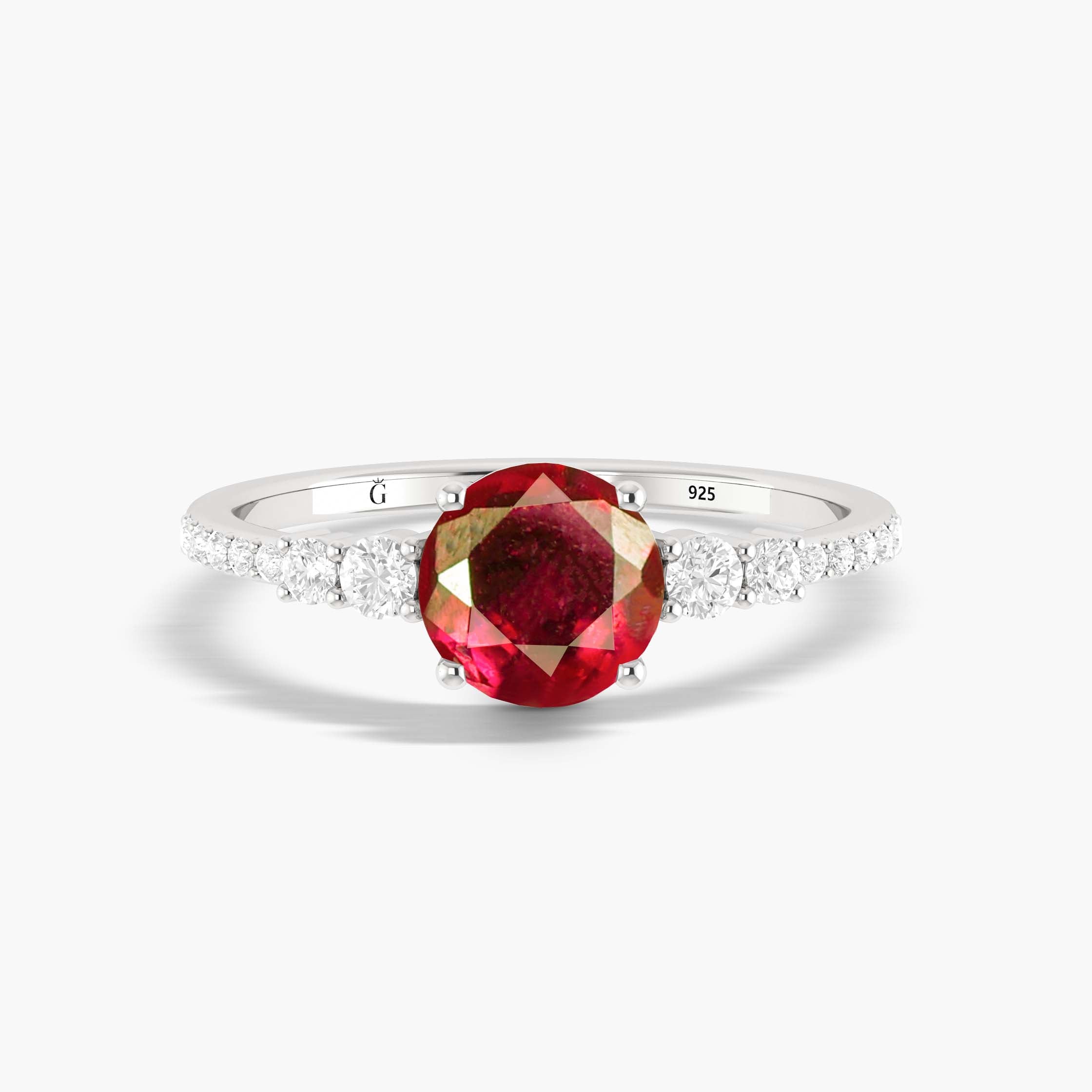 Elegant Round Ruby Wedding Ring for Women - 14K Gold Bridal Engagement Band - Perfect for Proposals, Anniversaries & Special Occasions