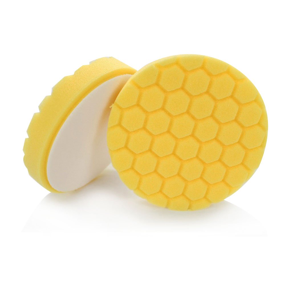 Chemical Guys BUFX_101HEX5 Heavy Duty Hex-Logic Cutting Pad - 5.5 Inch Yellow Polishing Pad for 5 Inch Backing Plates - Perfect for Car Paint Correction & Scratch Removal - Professional Detailing & Auto Body Work Accessory