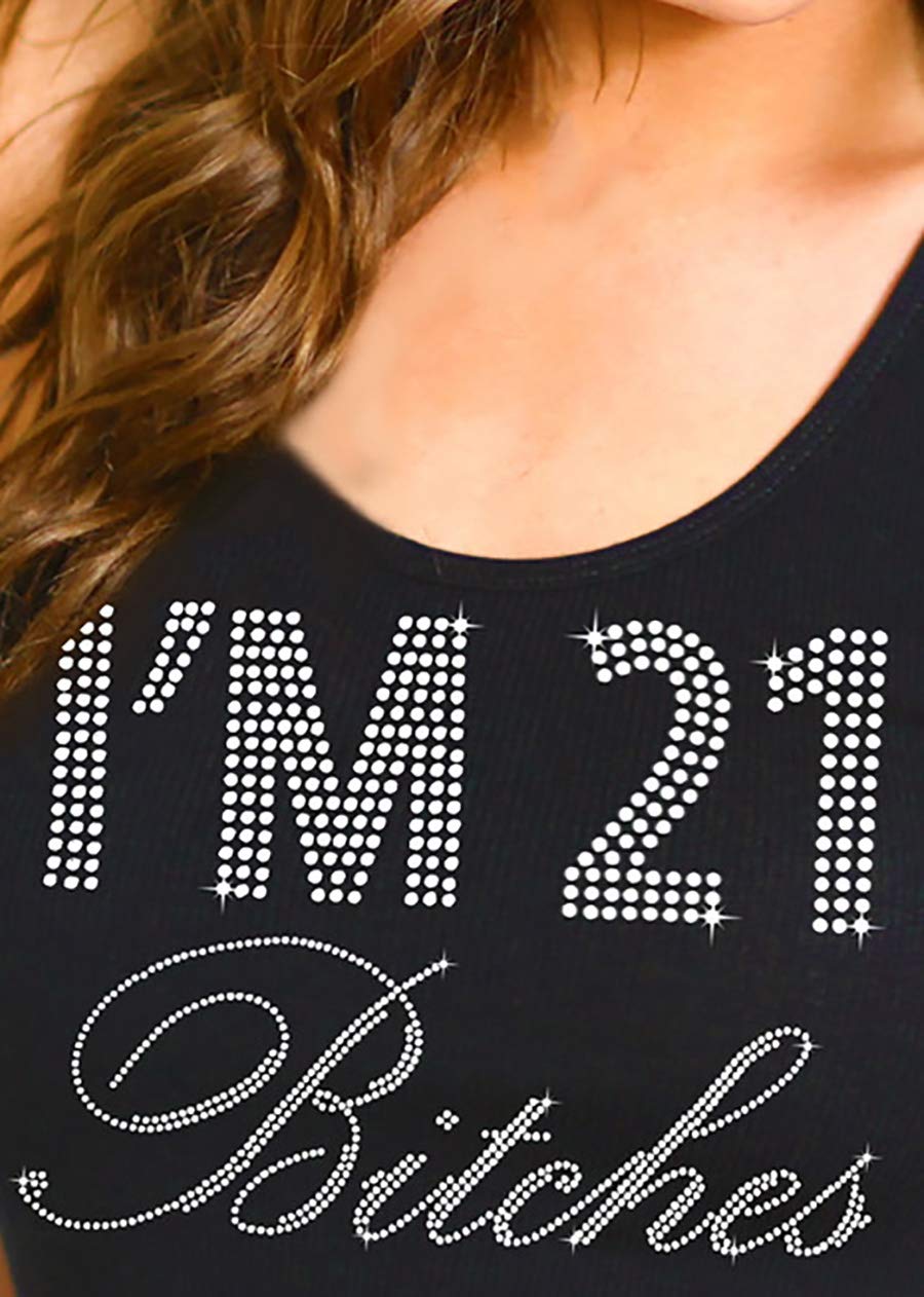 Funny 21st Birthday Shirts for Women - Cute 21 Run Birthday Tank Tops - Perfect for 21st Birthday Parties, Girls Night Out & Bachelorette Celebrations