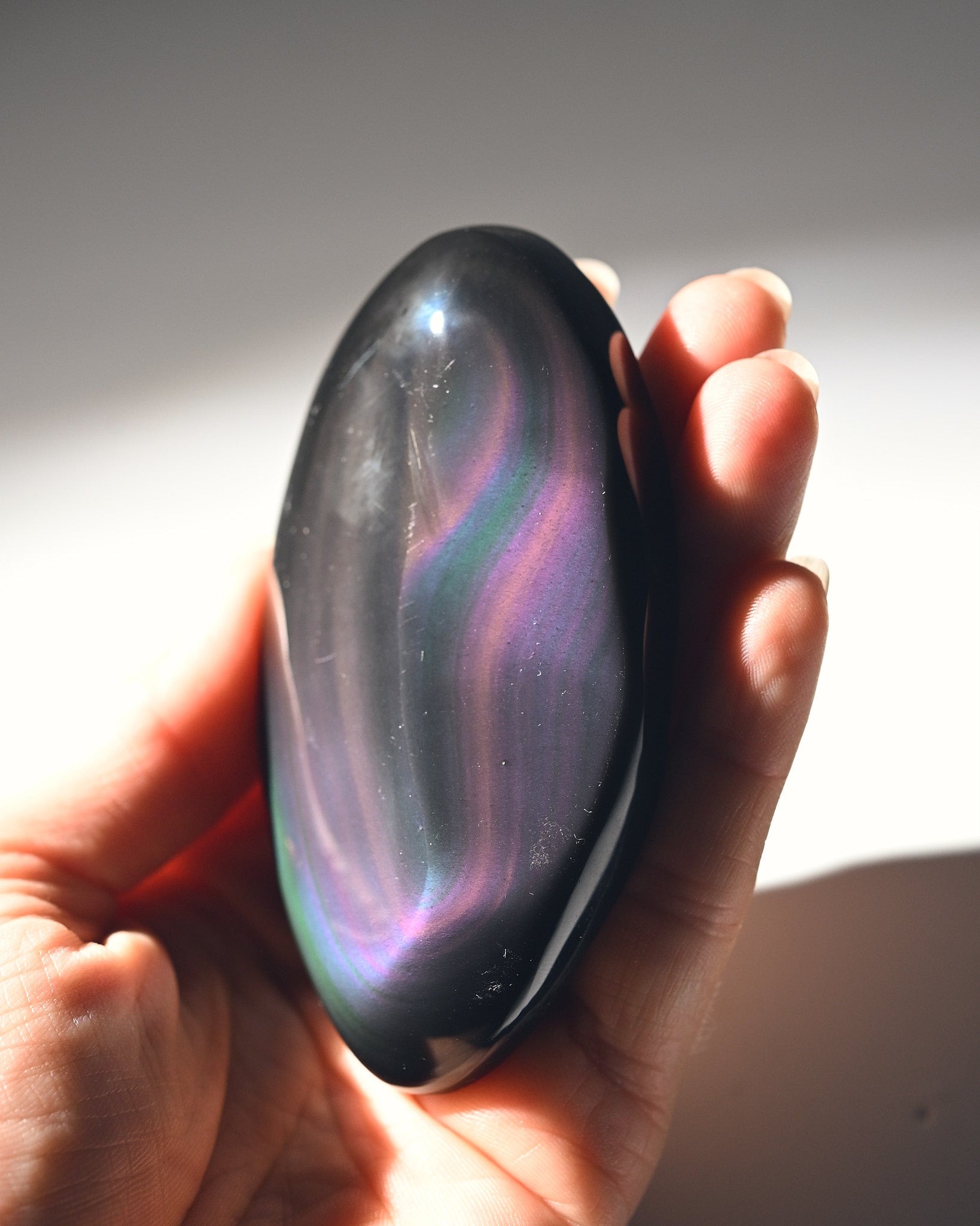 Double Heart Rainbow Obsidian Stone - Natural Healing Crystal for Love & Positivity | Perfect for Meditation, Jewelry Making & Spiritual Gifts