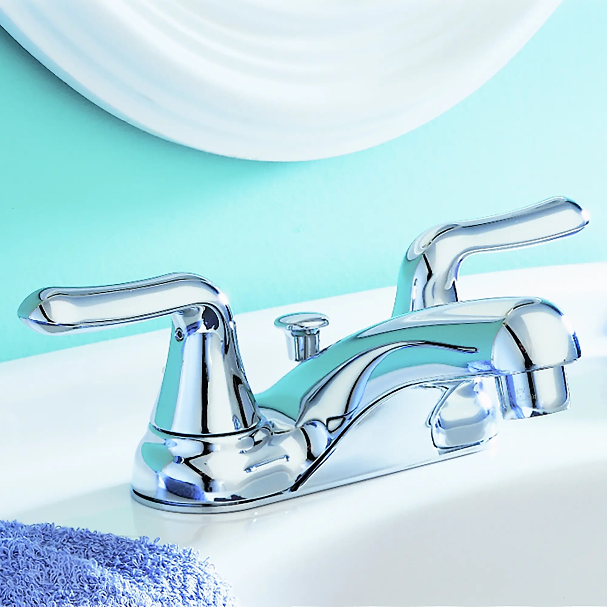 Colony® Soft 4 Inch Centerset 2 Handle Bathroom Faucet - 1.2 GPM/4.5 LPM Water-Saving Design with Lever Handles - Perfect for Small Bathrooms, Powder Rooms & Guest Baths