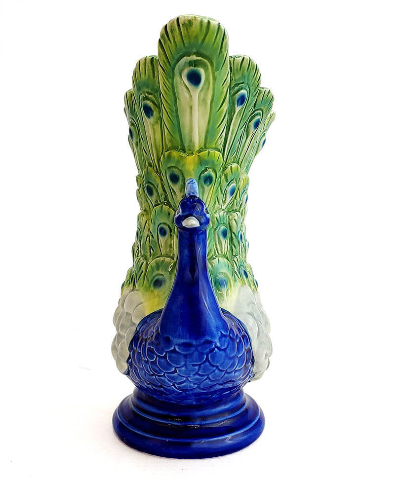 BarConic® 18oz Tiki Mug with Peacock Design - Exotic Themed Ceramic Cup for Tropical Cocktails, Party Drinks & Home Bar Decor - Perfect for Luau, Hawaiian Themed Parties & Summer Gatherings