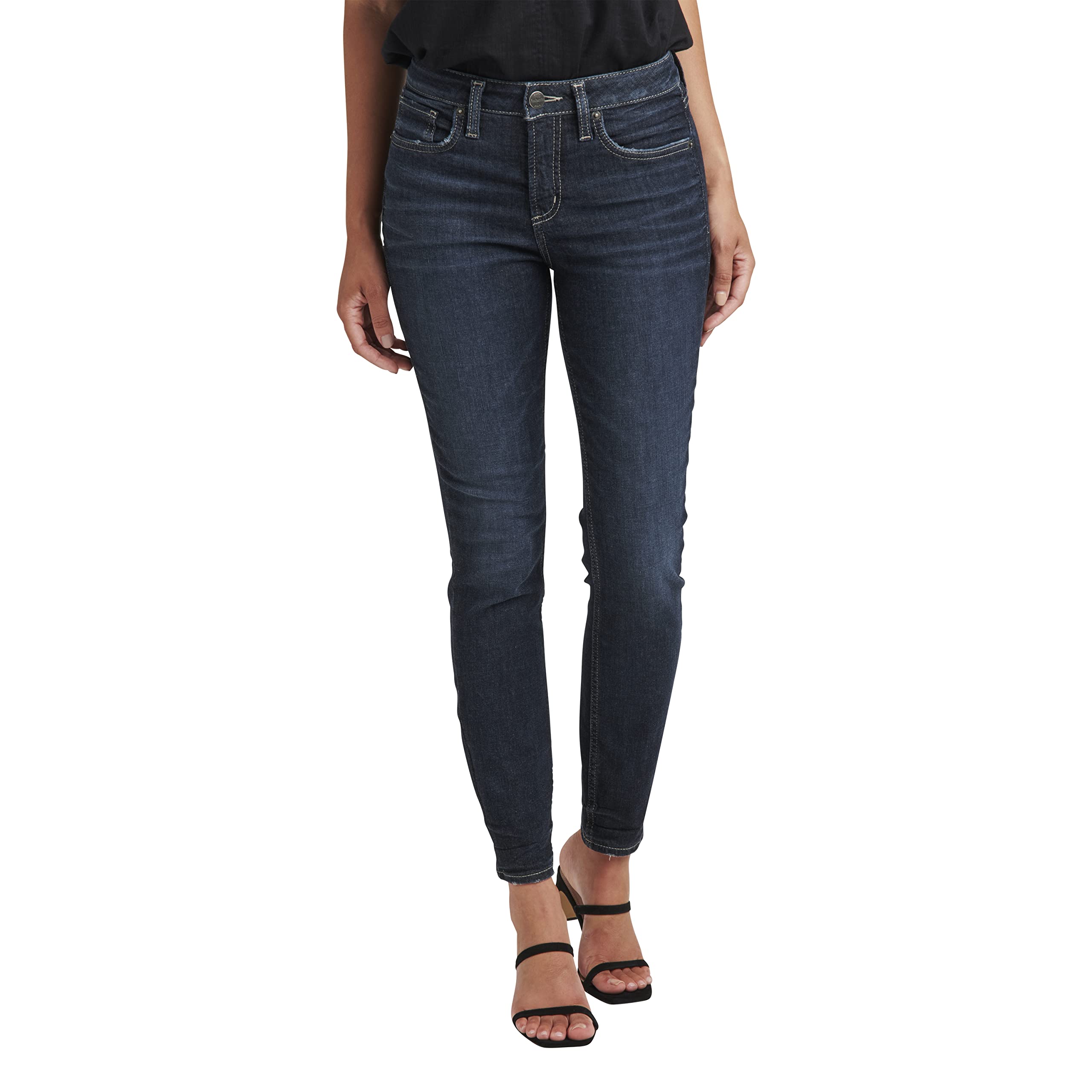 Authentic Silver Jeans Women's Curvy High Rise Skinny Jean - Legacy Fit for Comfort & Style | Perfect for Work, Date Night & Casual Outings
