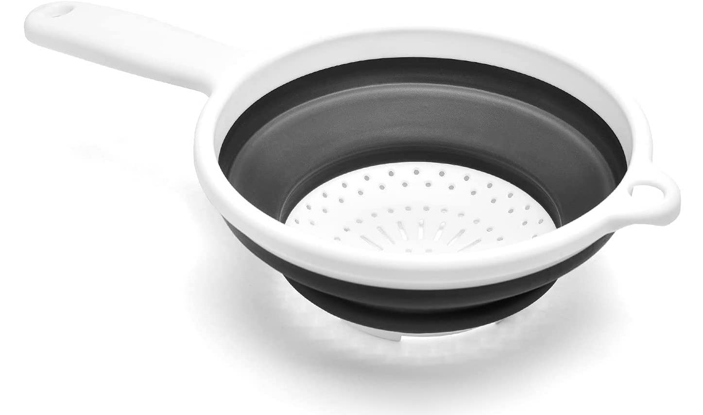 Foldable Silicone Colander with Handle - Collapsible Kitchen Strainer for Pasta, Salad, Fruits & Vegetables - Heat Resistant & Durable - Perfect for Cooking, Meal Prep & Camping