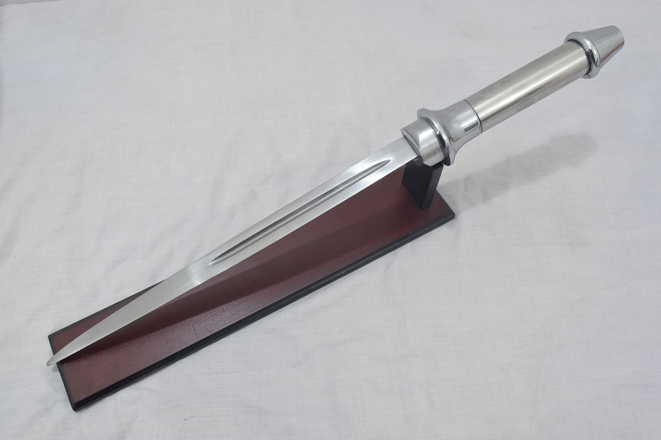 Angel Blade with Display Stand - Supernatural Silver Collectible Knife for Cosplay, Halloween, and Fantasy Decor
