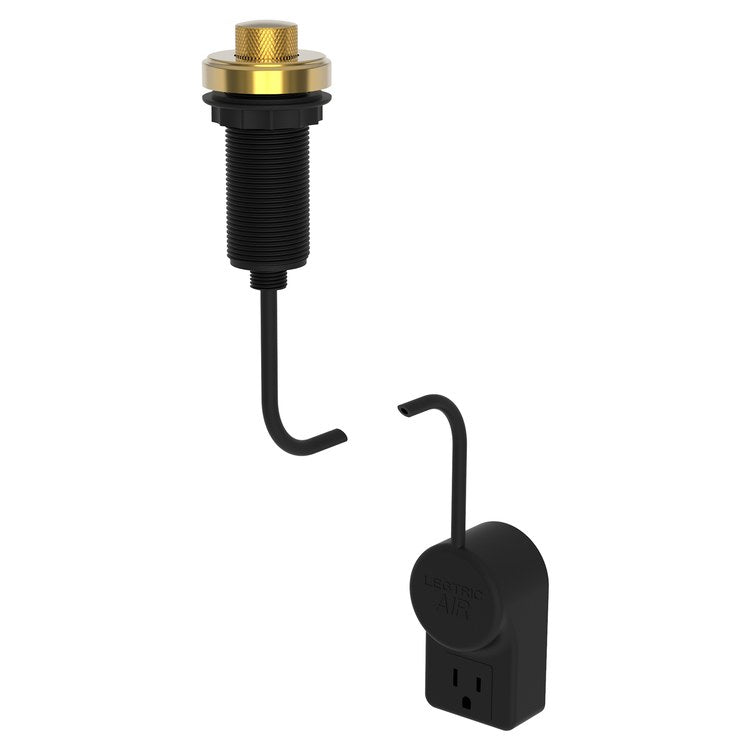 Muncy Air Activation Switch Garbage Disposer with Power Adapter - Polished Gold PVD Brass Finish for Kitchen Sink Waste Management